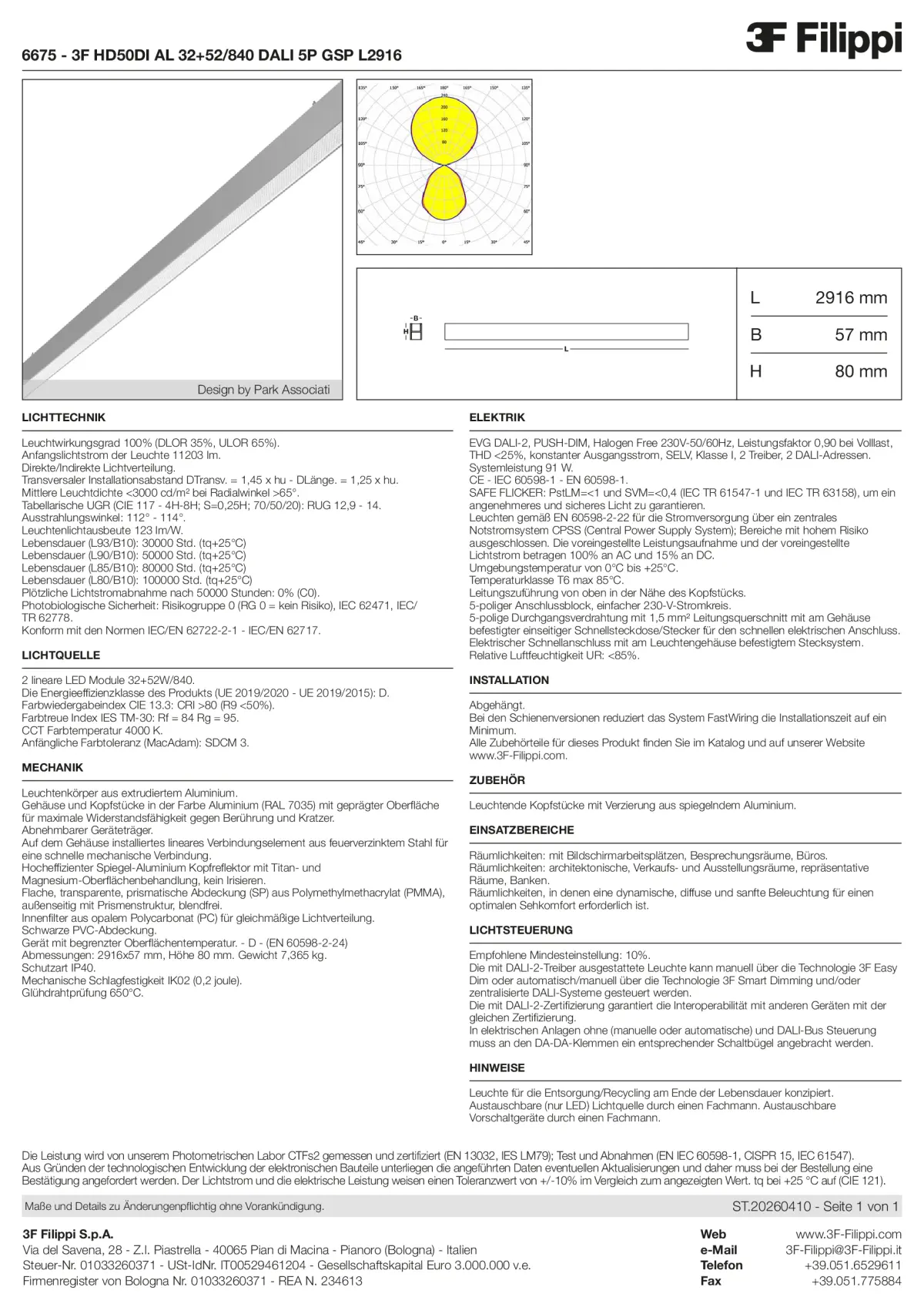 6675 - 3F HD50DI AL 32+52-840 DALI 5P GSP L2916 - Datasheet - de