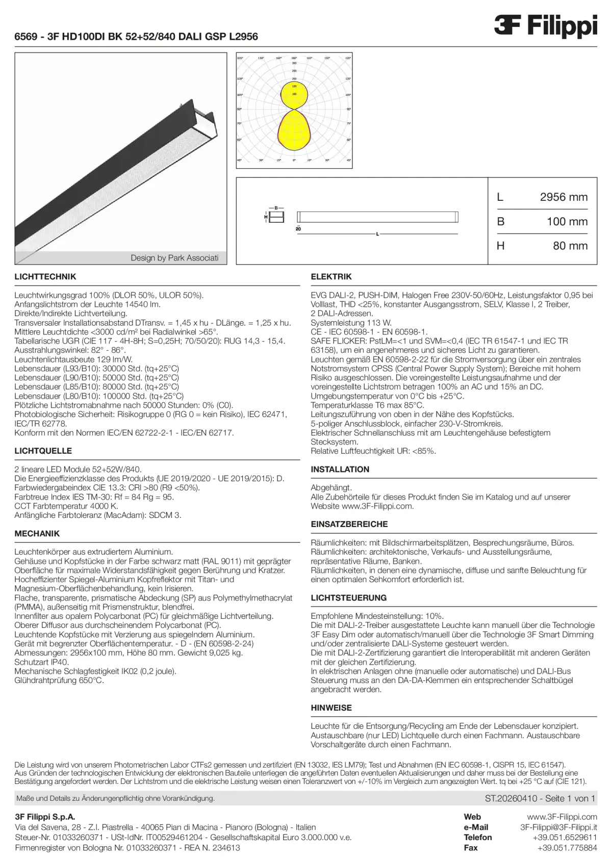 6569 - 3F HD100DI BK 52+52-840 DALI GSP L2956 - Datasheet - de