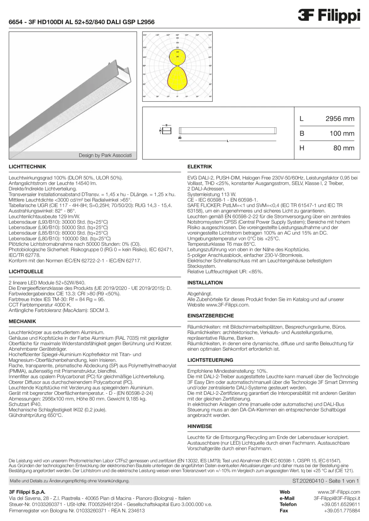 6654 - 3F HD100DI AL 52+52-840 DALI GSP L2956 - Datasheet - de