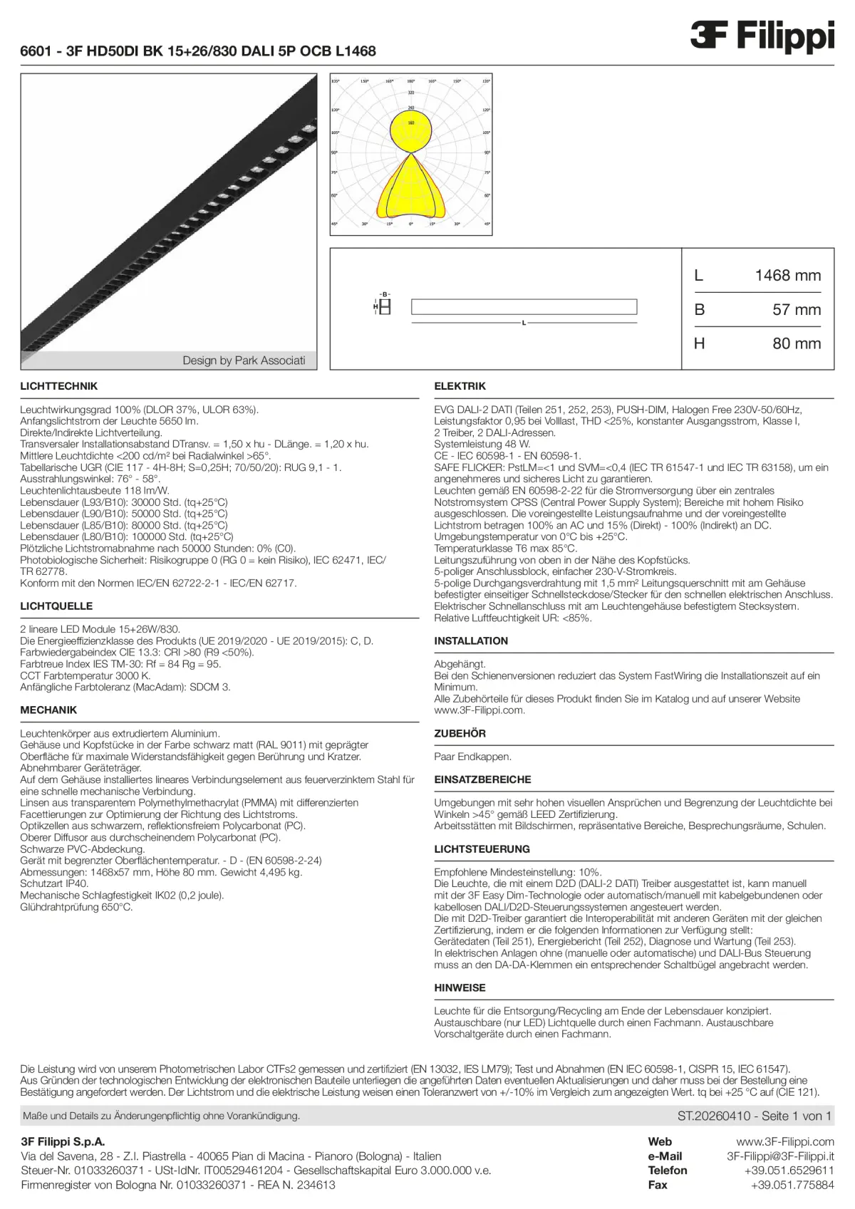 6601 - 3F HD50DI BK 15+26-830 DALI 5P OCB L1468 - Datasheet - de