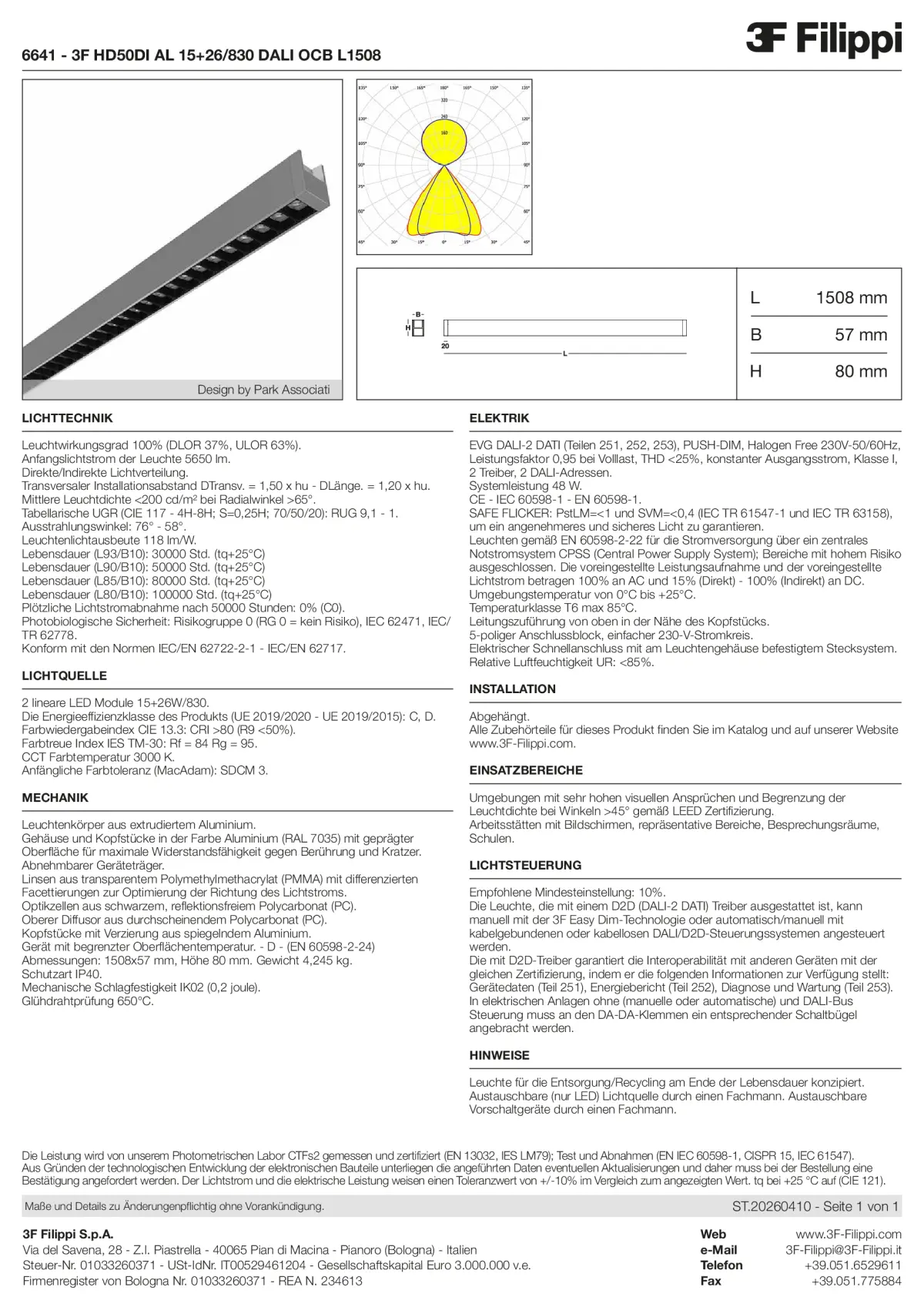 6641 - 3F HD50DI AL 15+26-830 DALI OCB L1508 - Datasheet - de