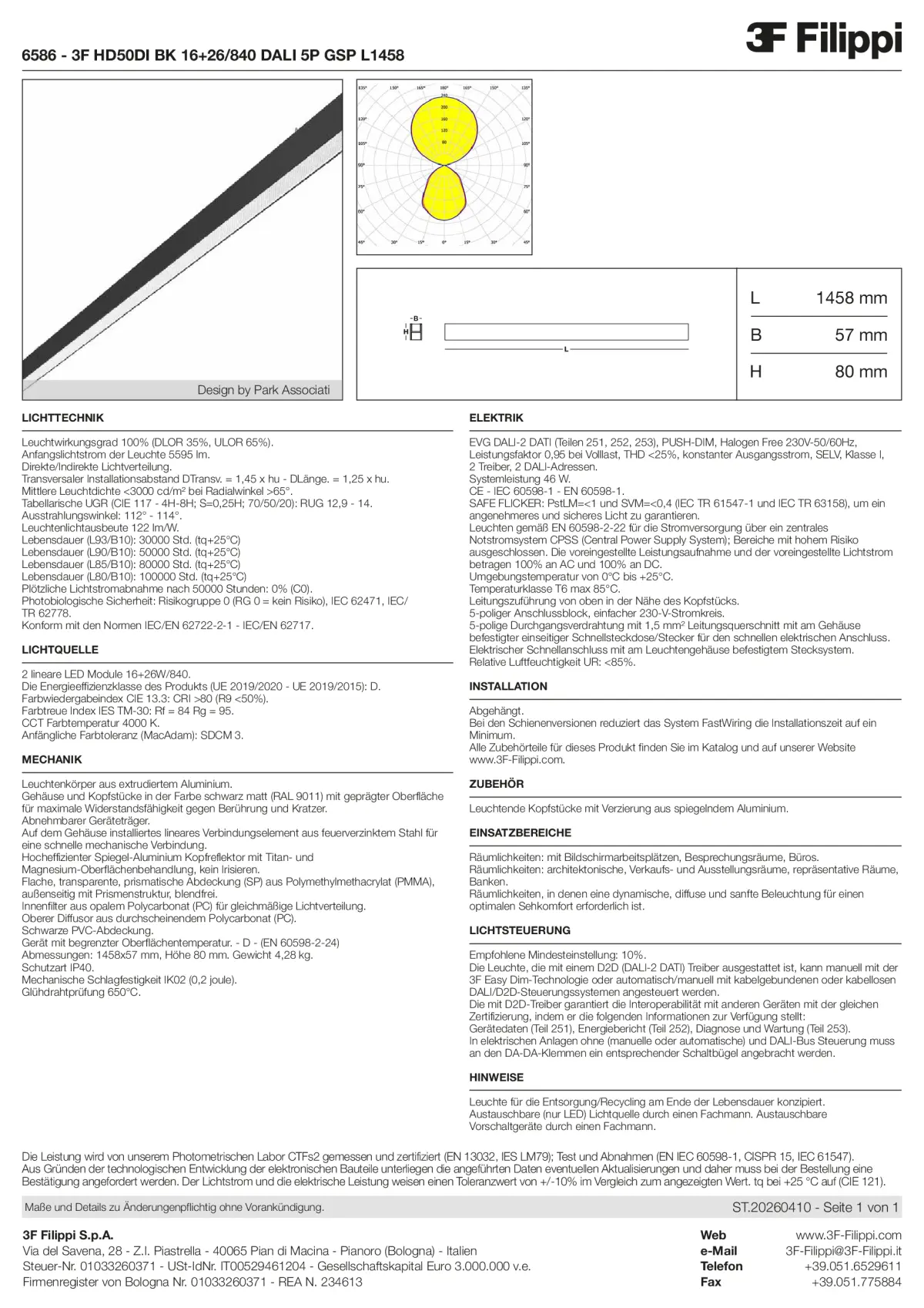 6586 - 3F HD50DI BK 16+26-840 DALI 5P GSP L1458 - Datasheet - de