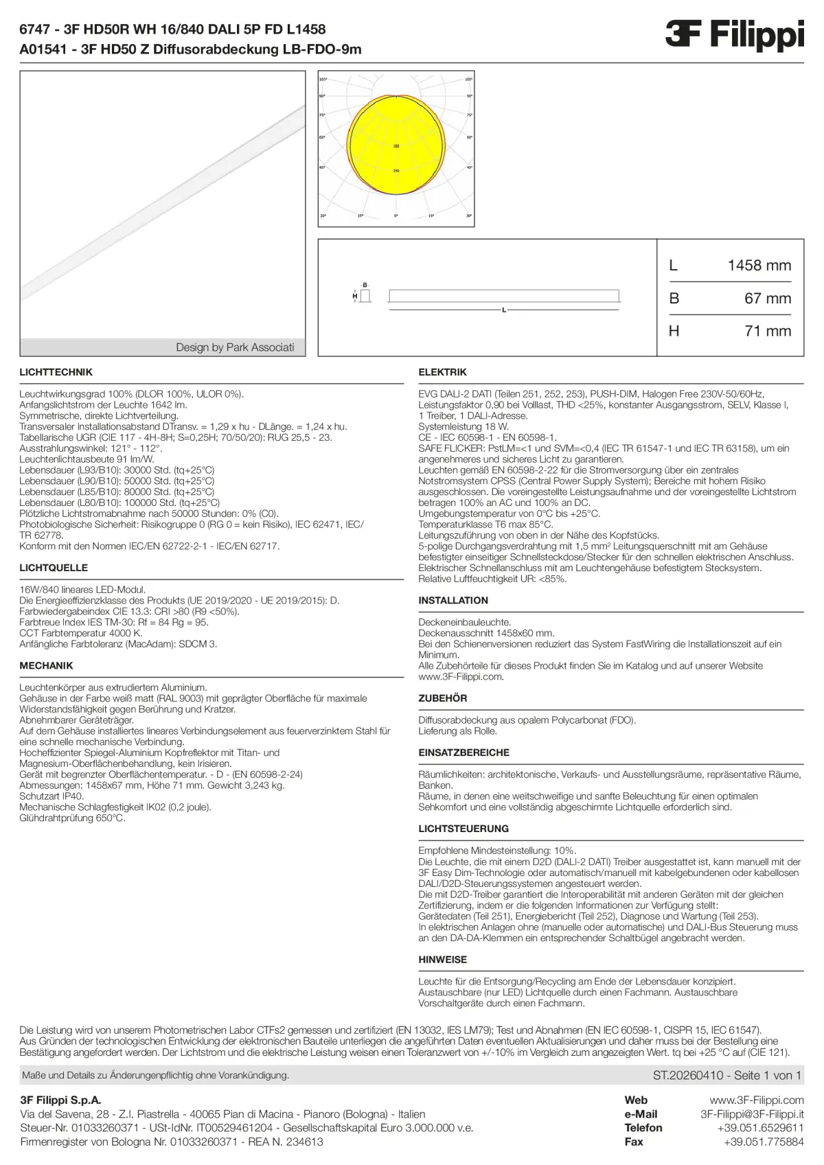 6747+A01541 - 3F HD50R WH 16-840 DALI 5P FD L1458 + FDO - Datasheet - de