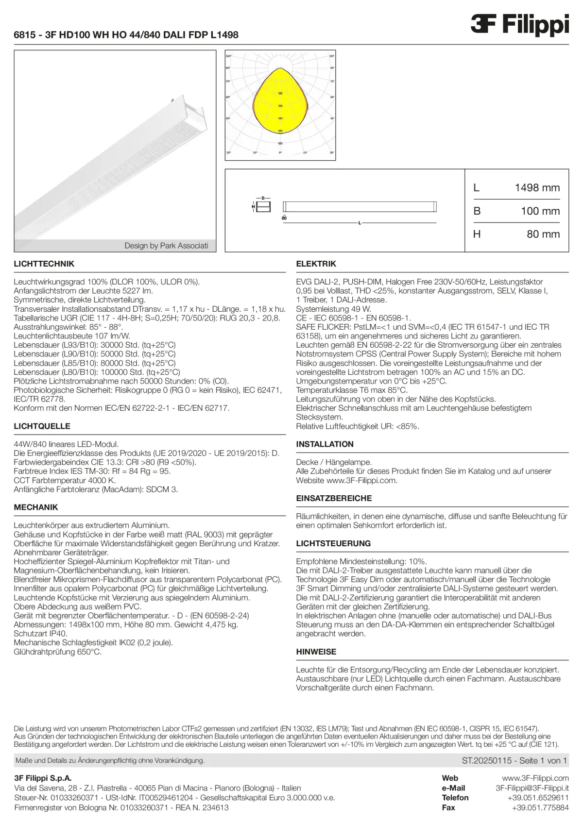 6815 - 3F HD100 WH HO 44-840 DALI FDP L1498 - Datasheet - de