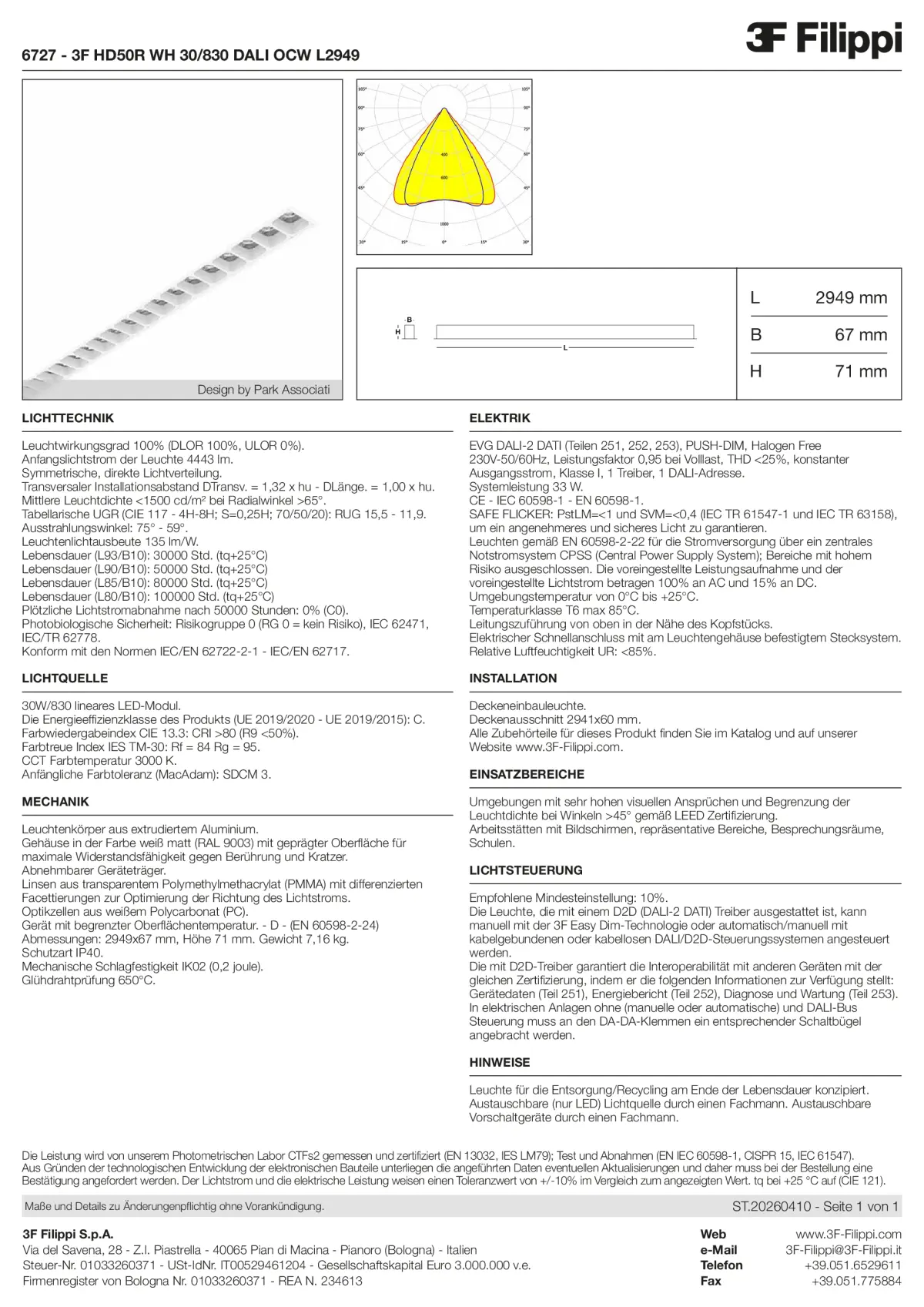 6727 - 3F HD50R WH 30-830 DALI OCW L2949 - Datasheet - de