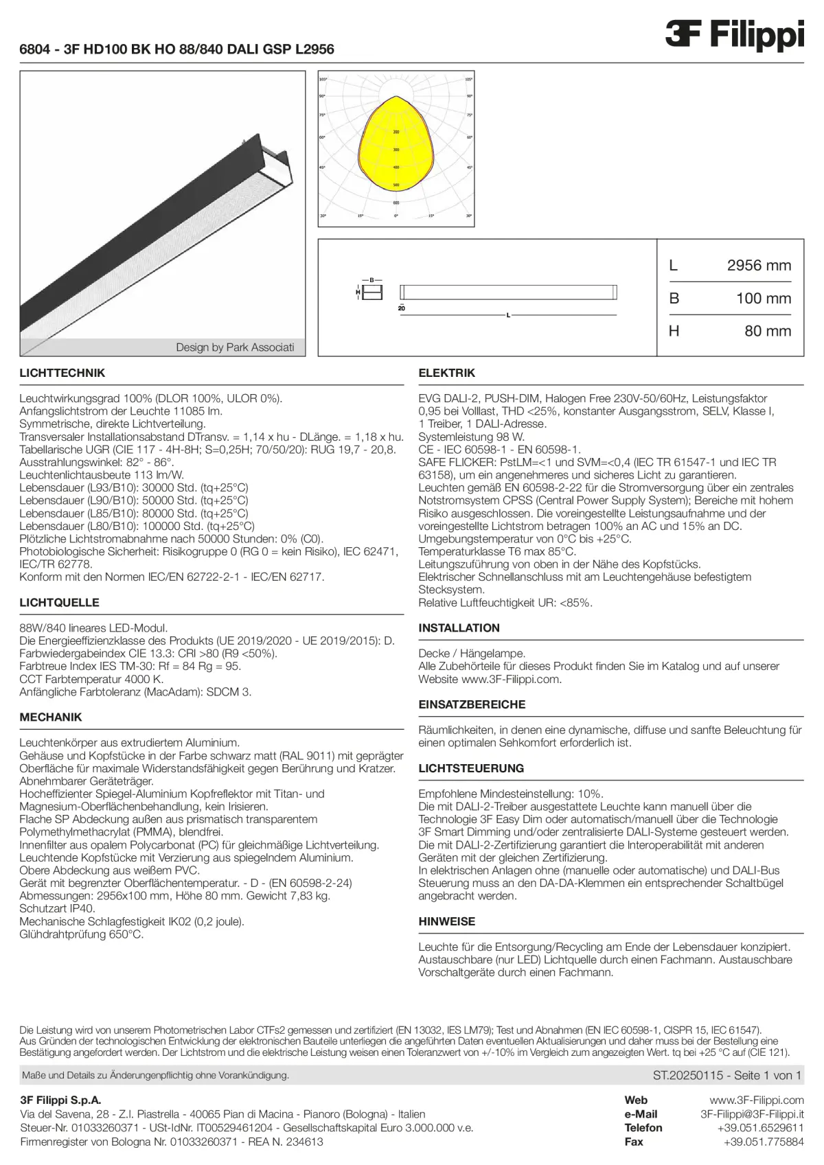 6804 - 3F HD100 BK HO 88-840 DALI GSP L2956 - Datasheet - de