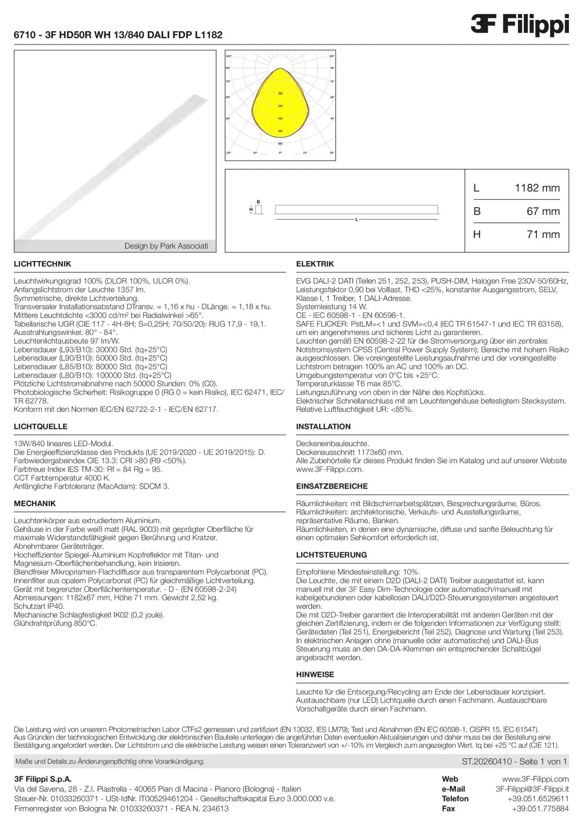 6710 - 3F HD50R WH 13-840 DALI FDP L1182 - Datasheet - de