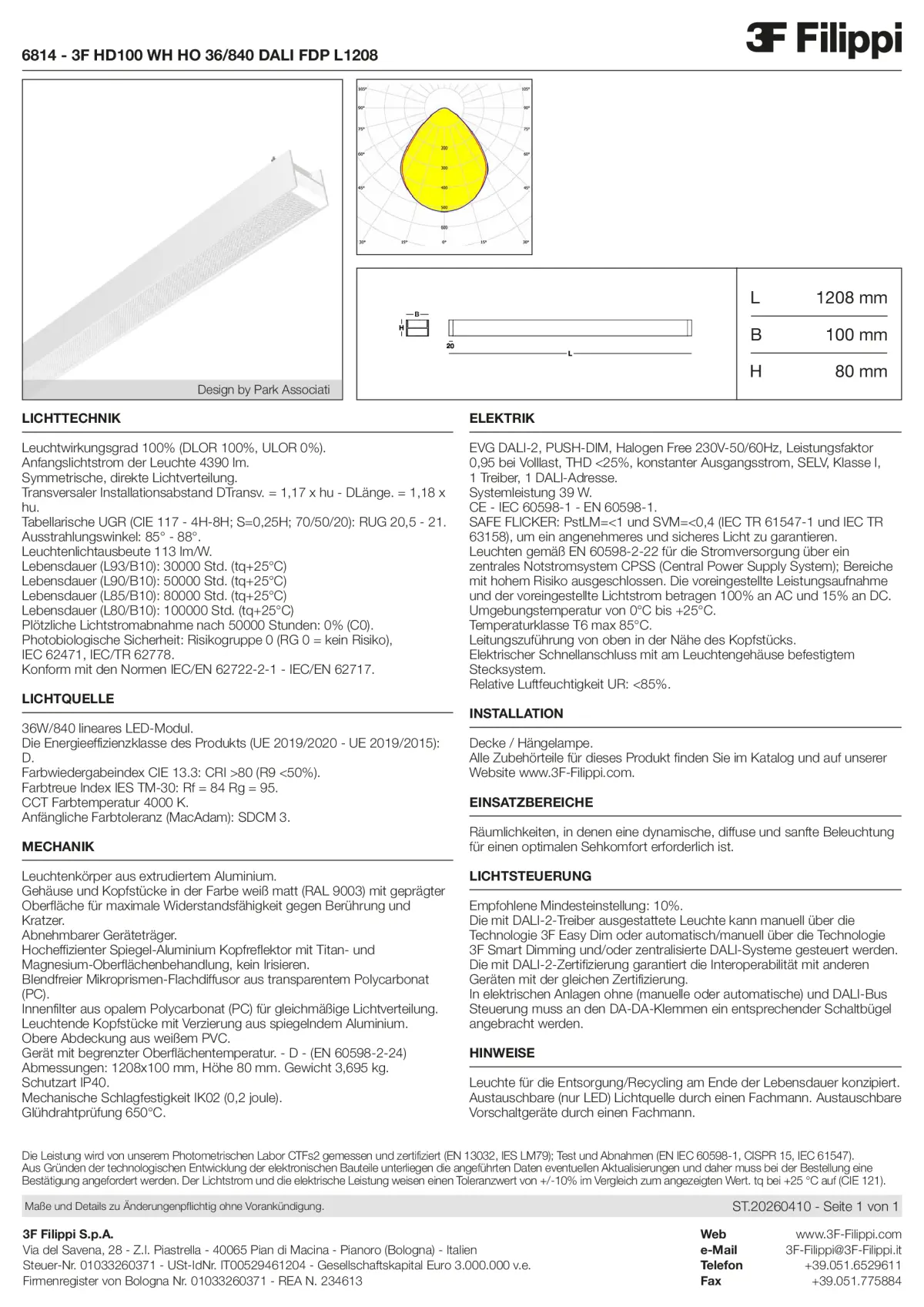 6814 - 3F HD100 WH HO 36-840 DALI FDP L1208 - Datasheet - de