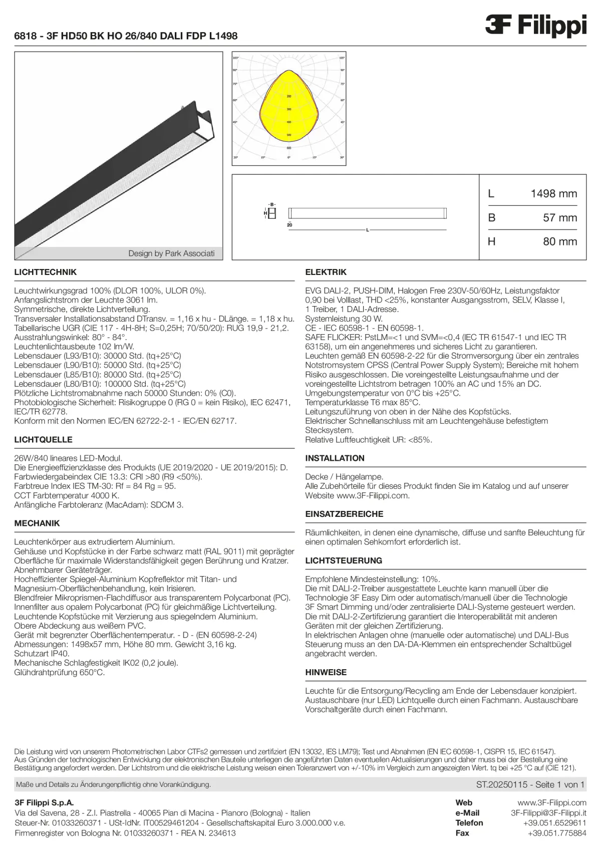 6818 - 3F HD50 BK HO 26-840 DALI FDP L1498 - Datasheet - de