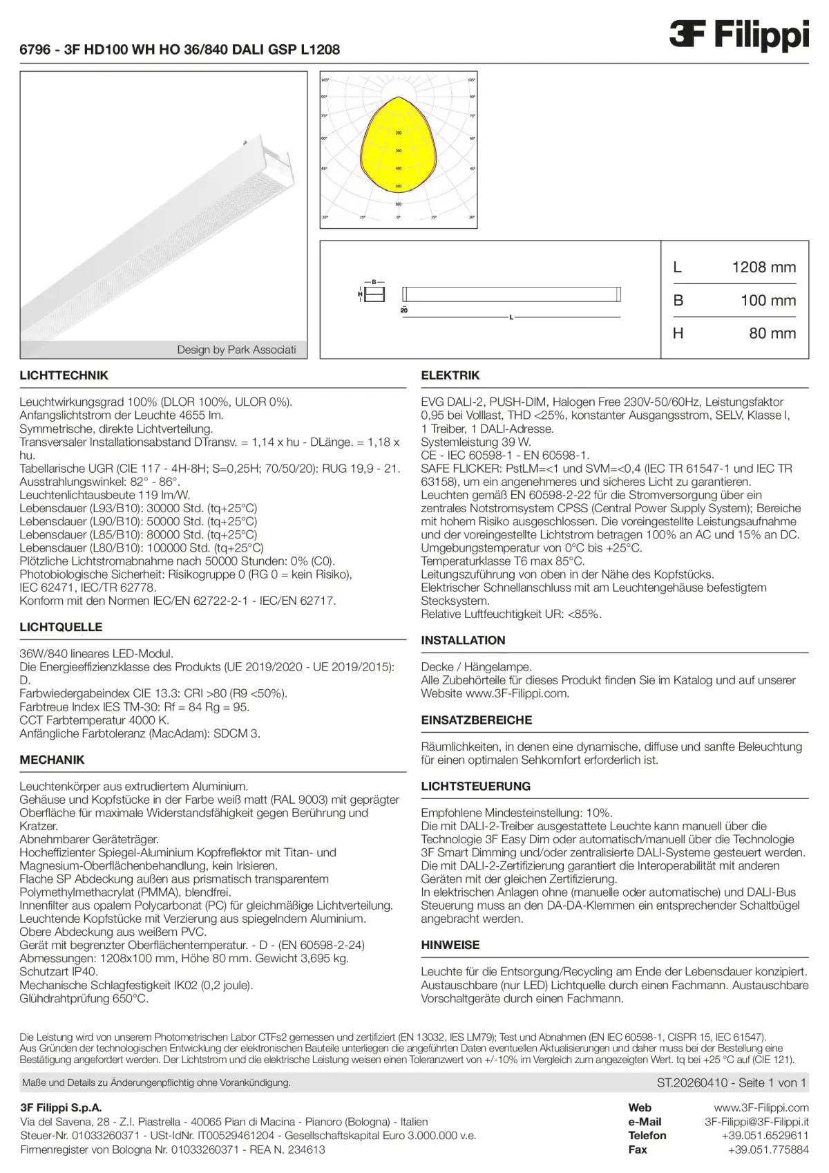 6796 - 3F HD100 WH HO 36-840 DALI GSP L1208 - Datasheet - de