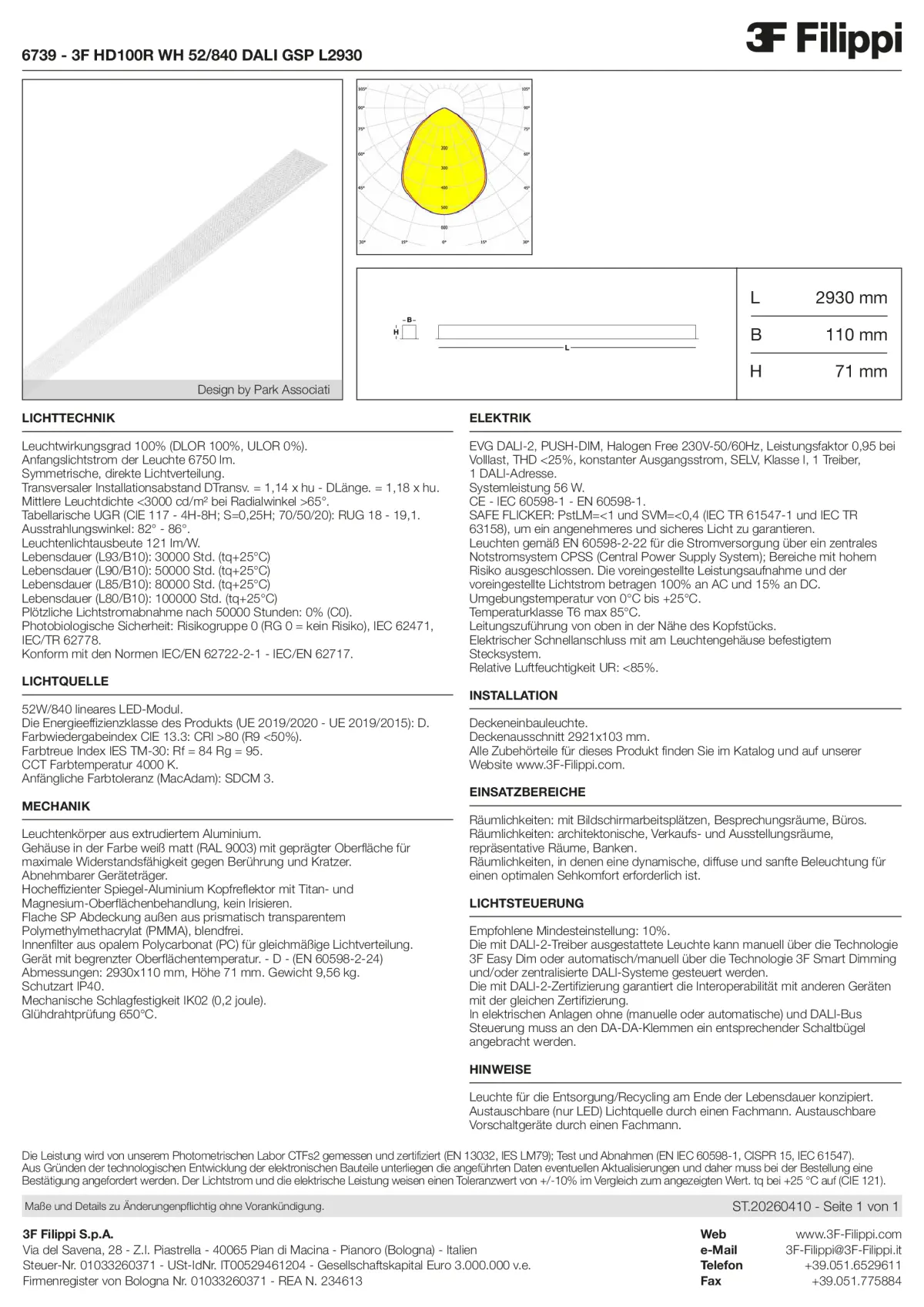 6739 - 3F HD100R WH 52-840 DALI GSP L2930 - Datasheet - de