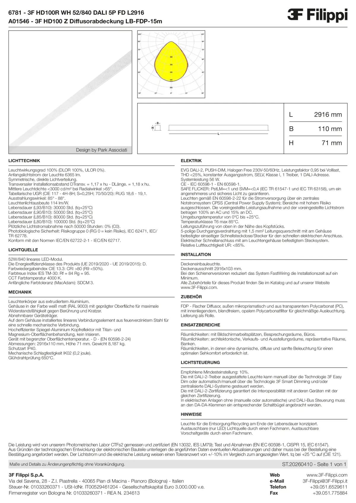6781+A01546 - 3F HD100R WH 52-840 DALI 5P FD L2916 + FDP - Datasheet - de