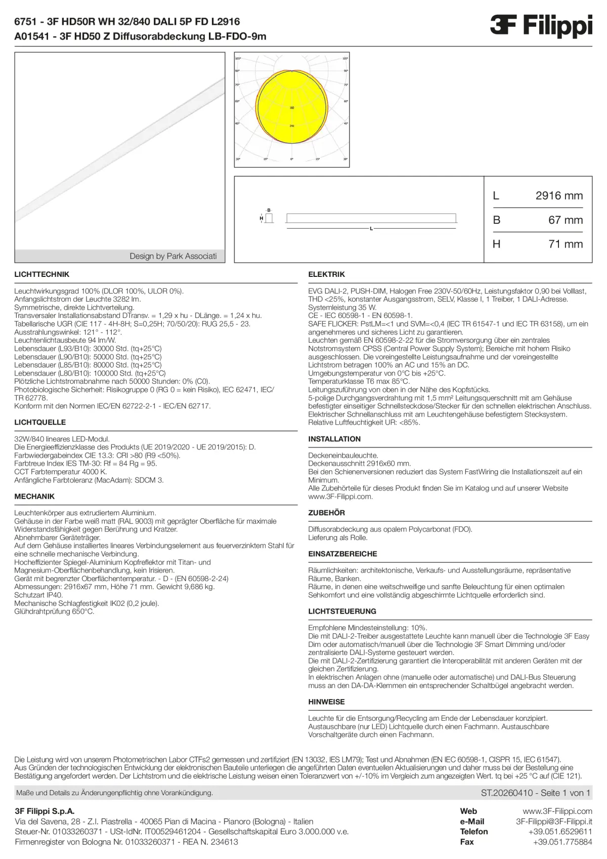6751+A01541 - 3F HD50R WH 32-840 DALI 5P FD L2916 + FDO - Datasheet - de