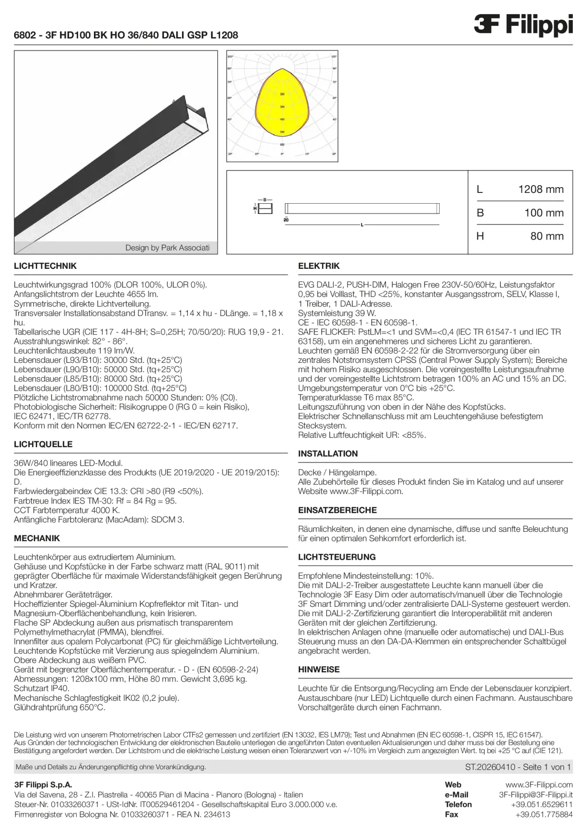 6802 - 3F HD100 BK HO 36-840 DALI GSP L1208 - Datasheet - de