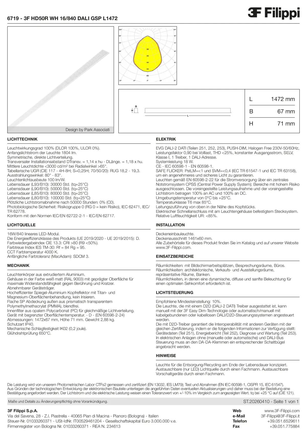 6719 - 3F HD50R WH 16-840 DALI GSP L1472 - Datasheet - de