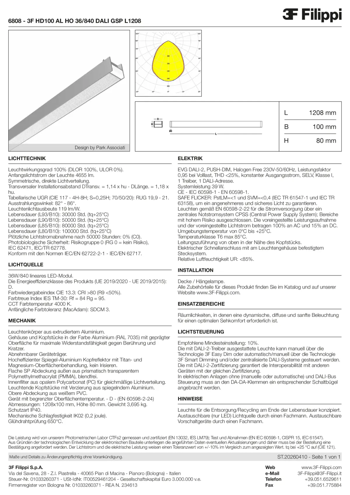 6808 - 3F HD100 AL HO 36-840 DALI GSP L1208 - Datasheet - de