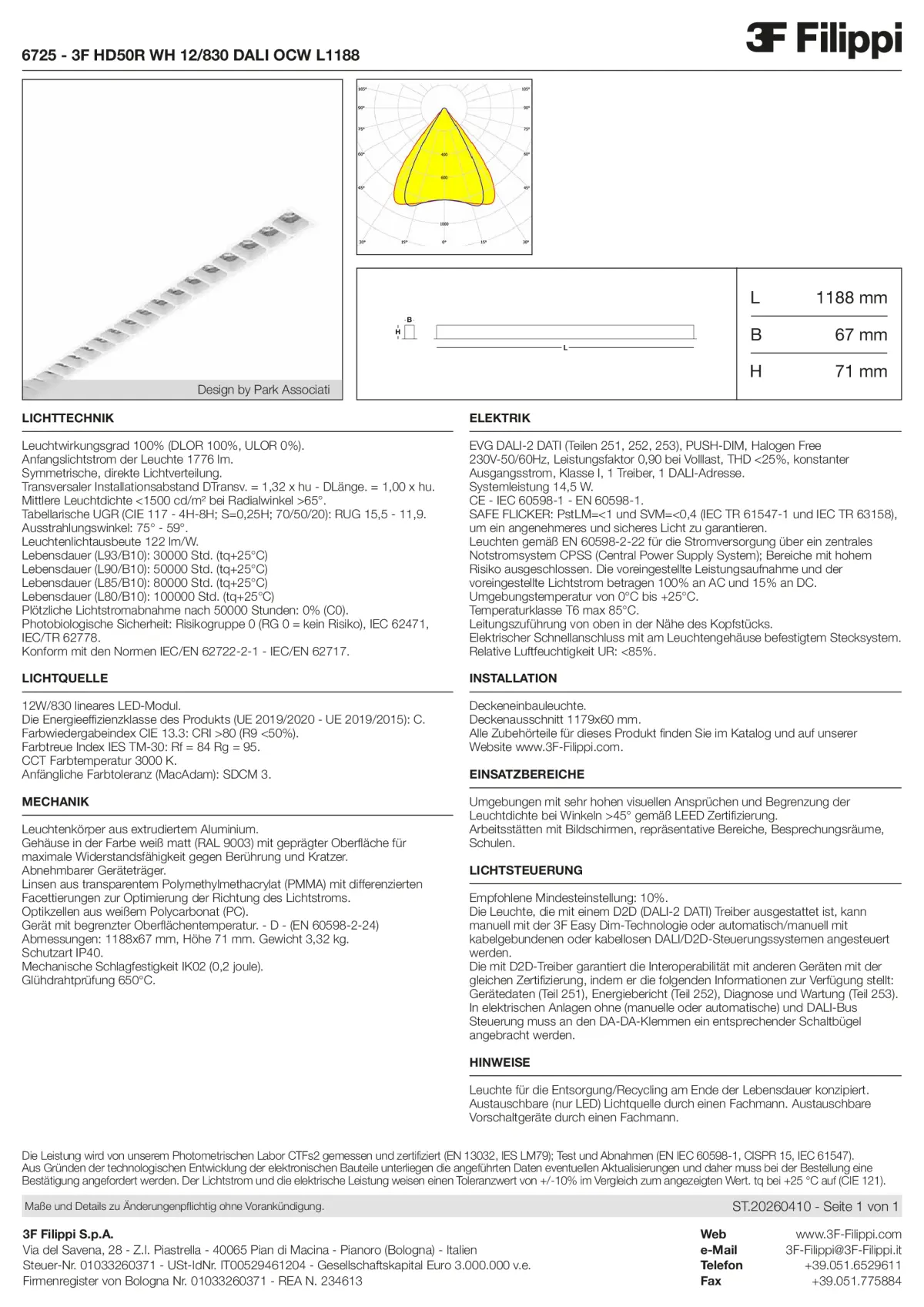 6725 - 3F HD50R WH 12-830 DALI OCW L1188 - Datasheet - de
