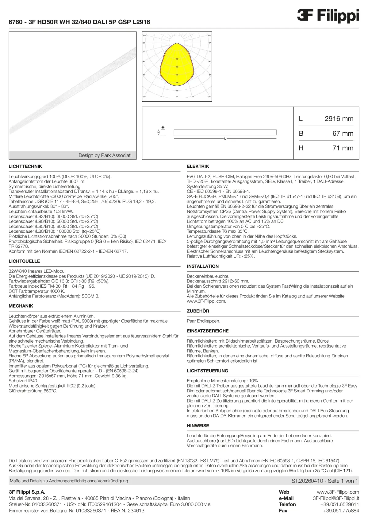 6760 - 3F HD50R WH 32-840 DALI 5P GSP L2916 - Datasheet - de
