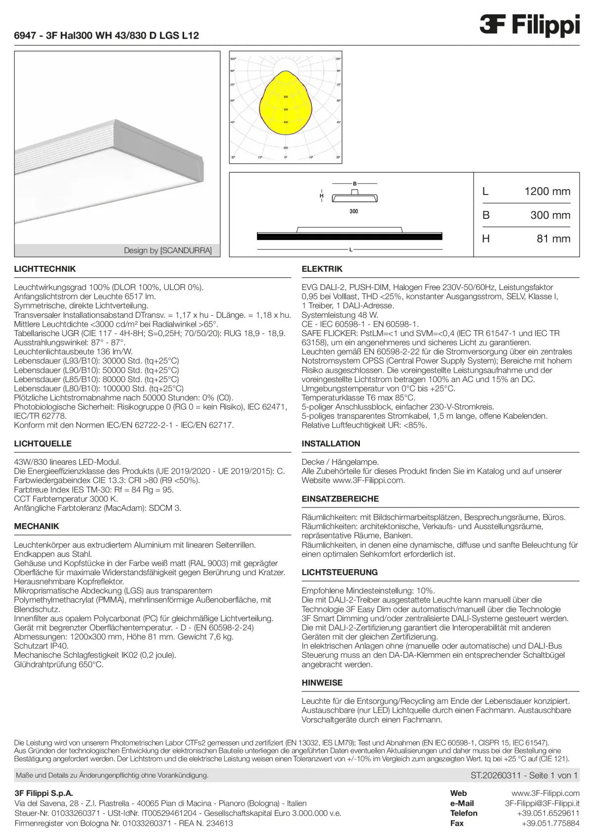 6947 - 3F Hal300 WH 43-830 D LGS L12 - Datasheet - de