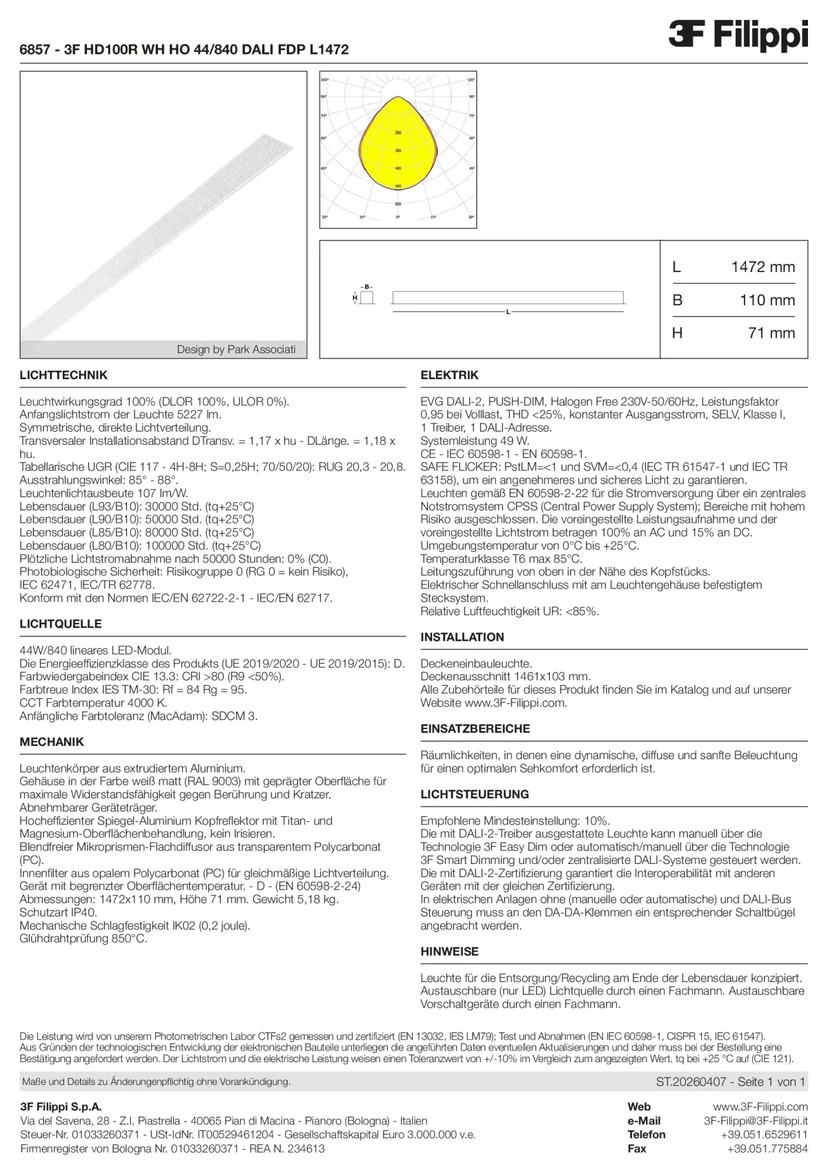 6857 - 3F HD100R WH HO 44-840 DALI FDP L1472 - Datasheet - de