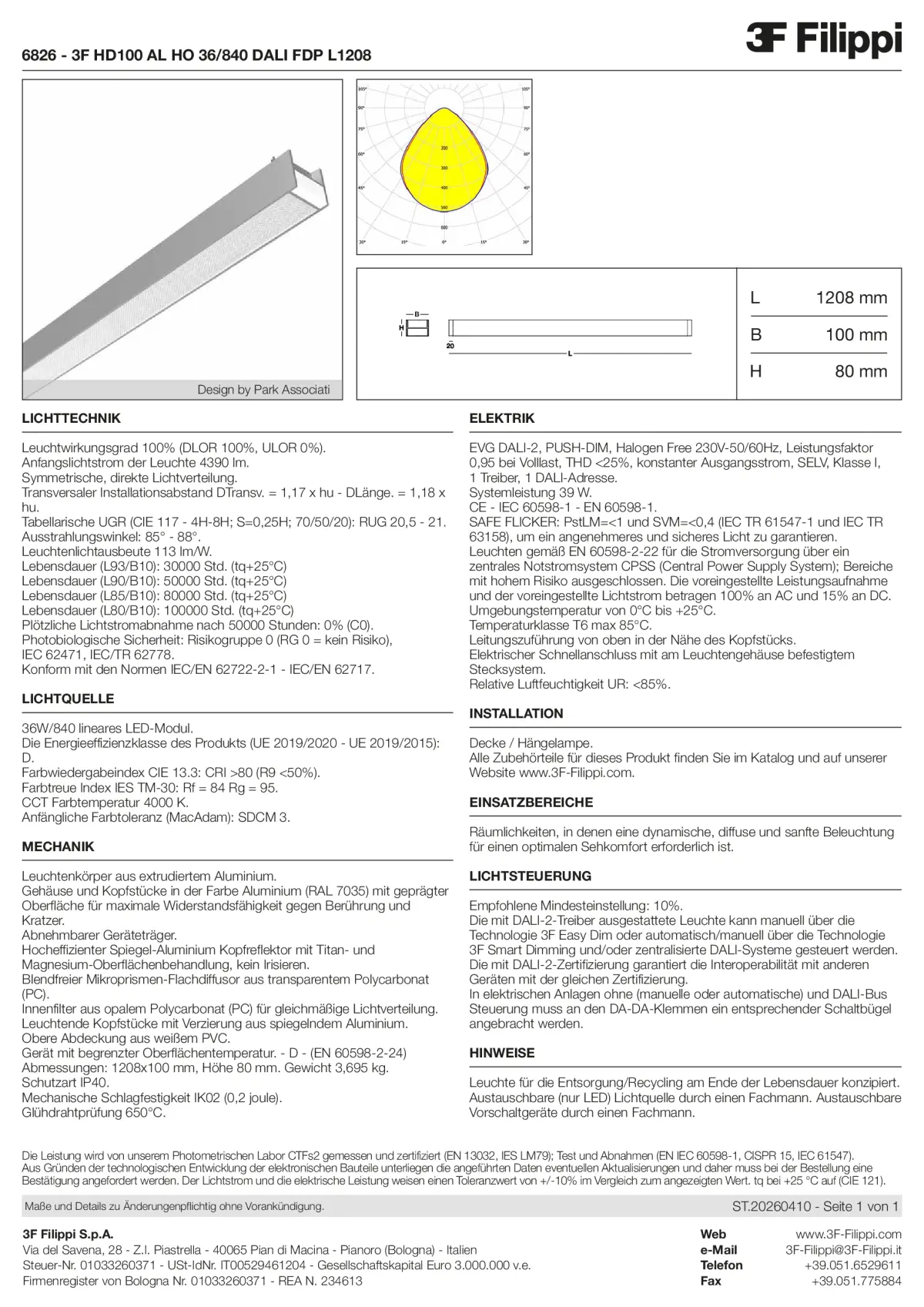 6826 - 3F HD100 AL HO 36-840 DALI FDP L1208 - Datasheet - de