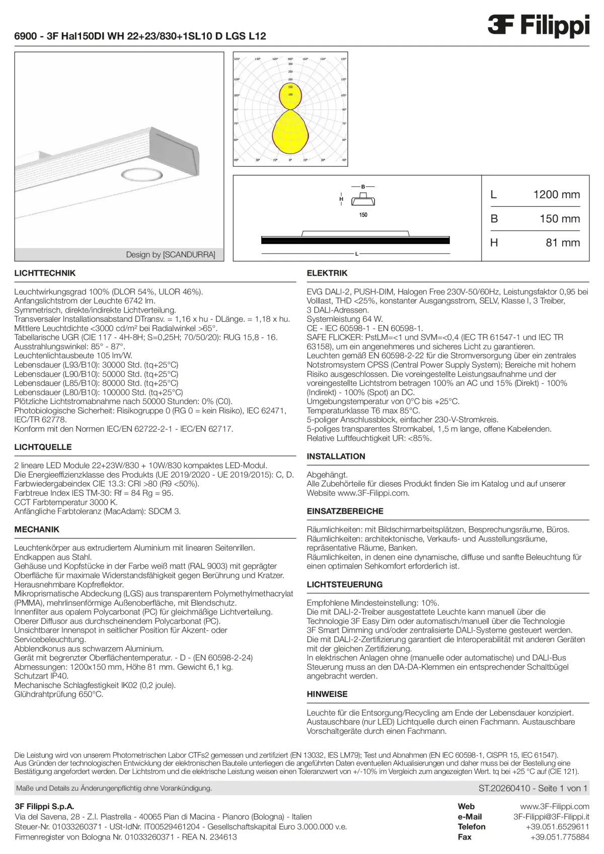 6900 - 3F Hal150DI WH 22+23-830+1SL10 D LGS L12 - Datasheet - de