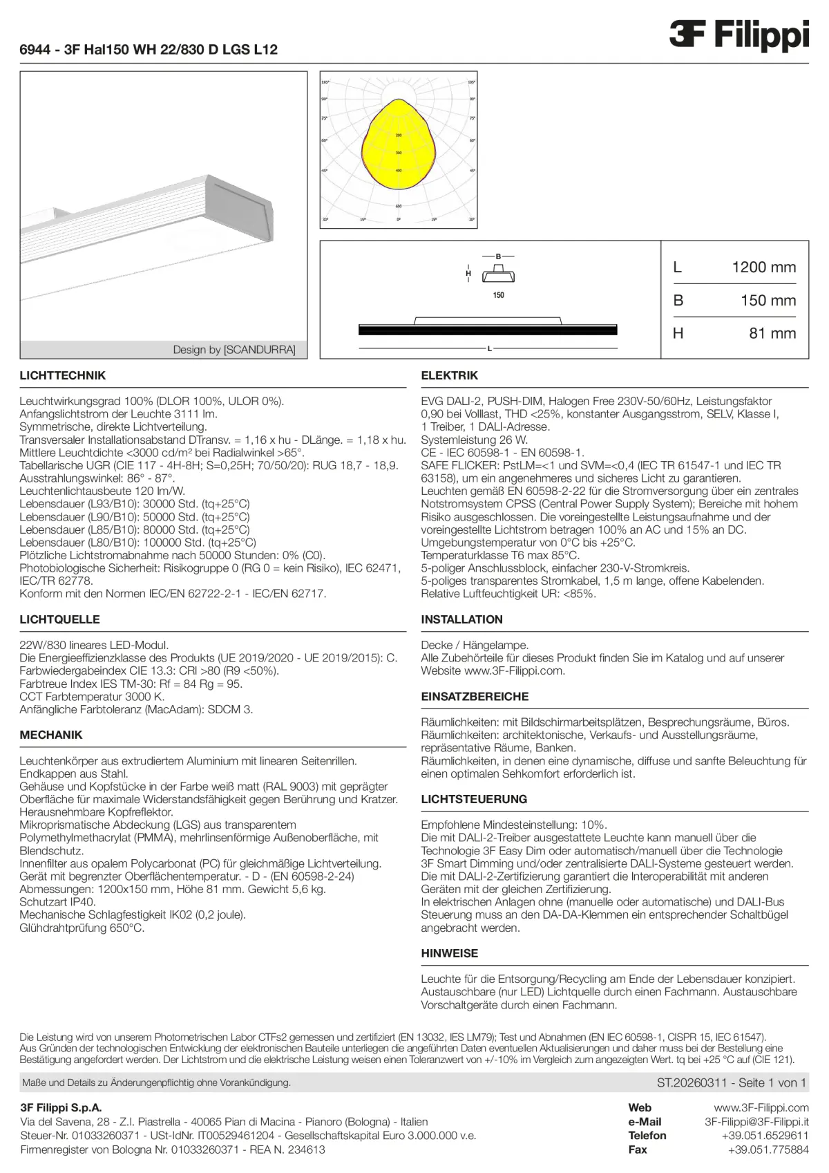 6944 - 3F Hal150 WH 22-830 D LGS L12 - Datasheet - de
