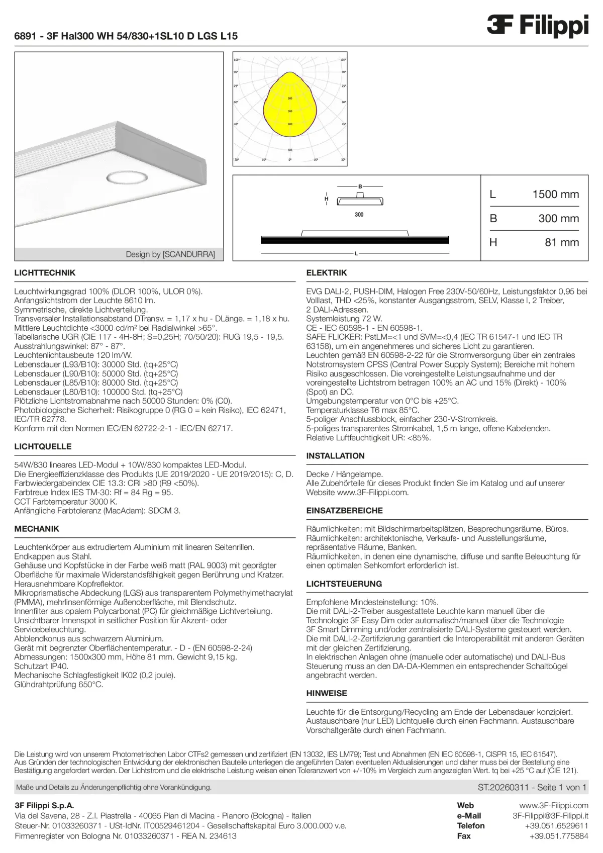 6891 - 3F Hal300 WH 54-830+1SL10 D LGS L15 - Datasheet - de