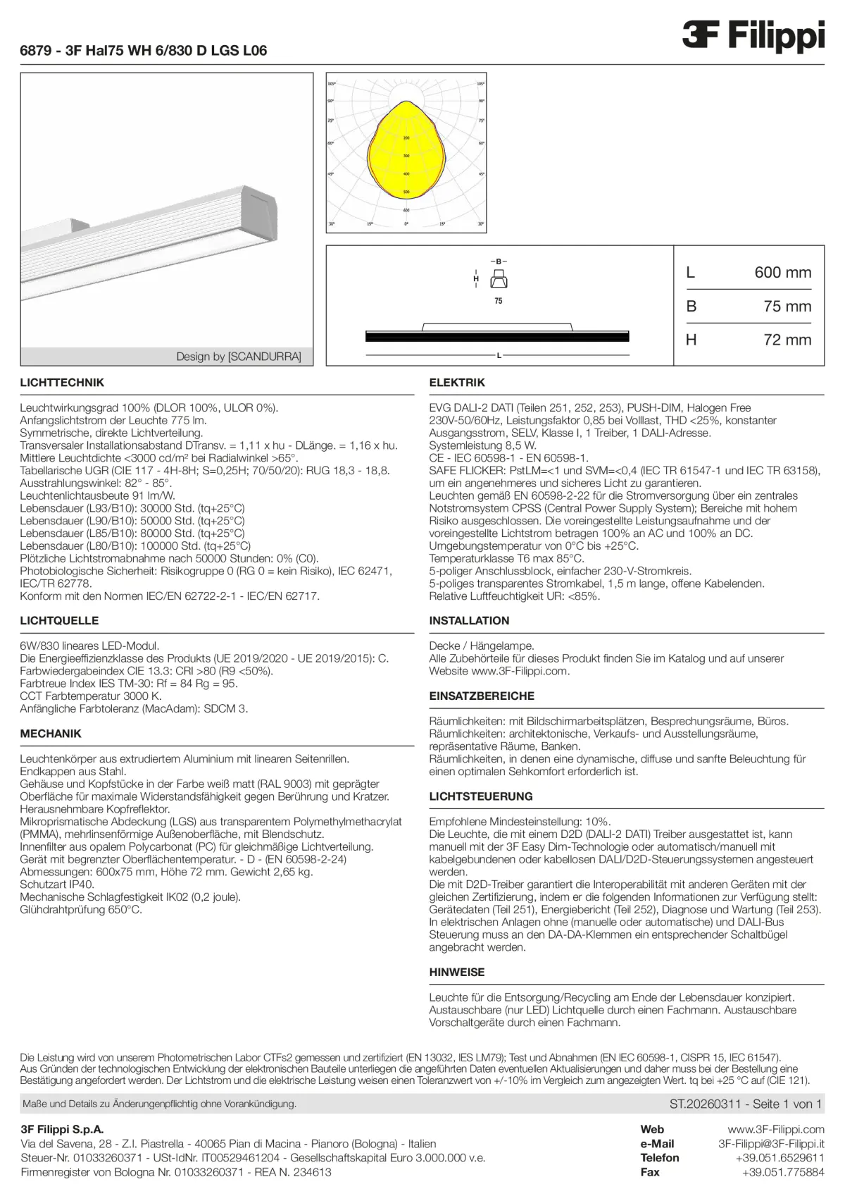 6879 - 3F Hal75 WH 6-830 D LGS L06 - Datasheet - de