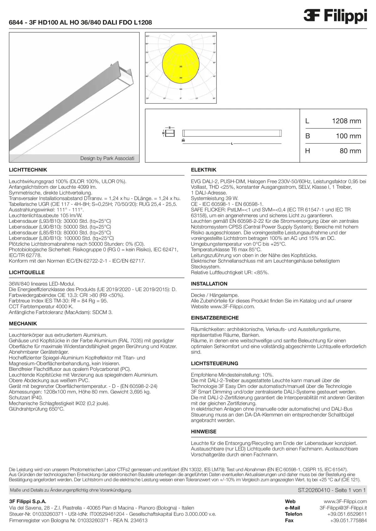 6844 - 3F HD100 AL HO 36-840 DALI FDO L1208 - Datasheet - de