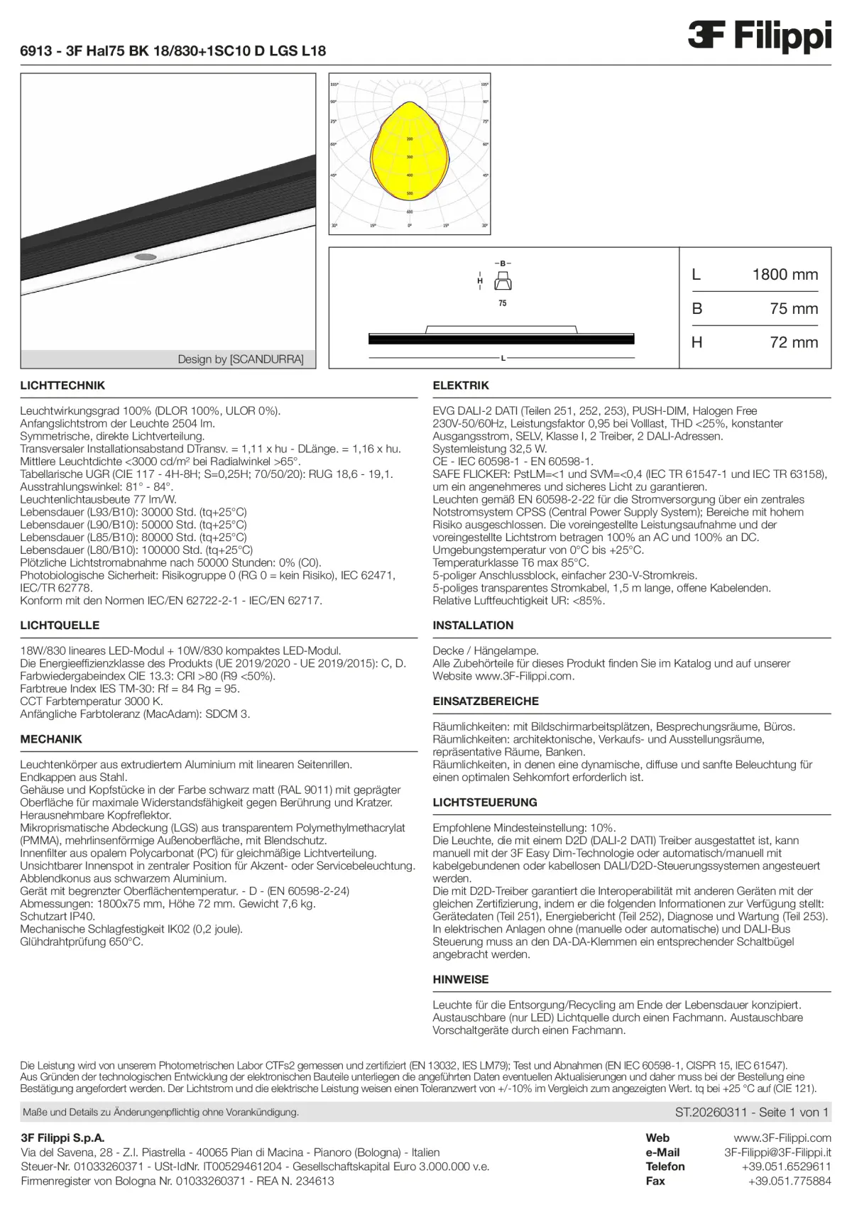 6913 - 3F Hal75 BK 18-830+1SC10 D LGS L18 - Datasheet - de