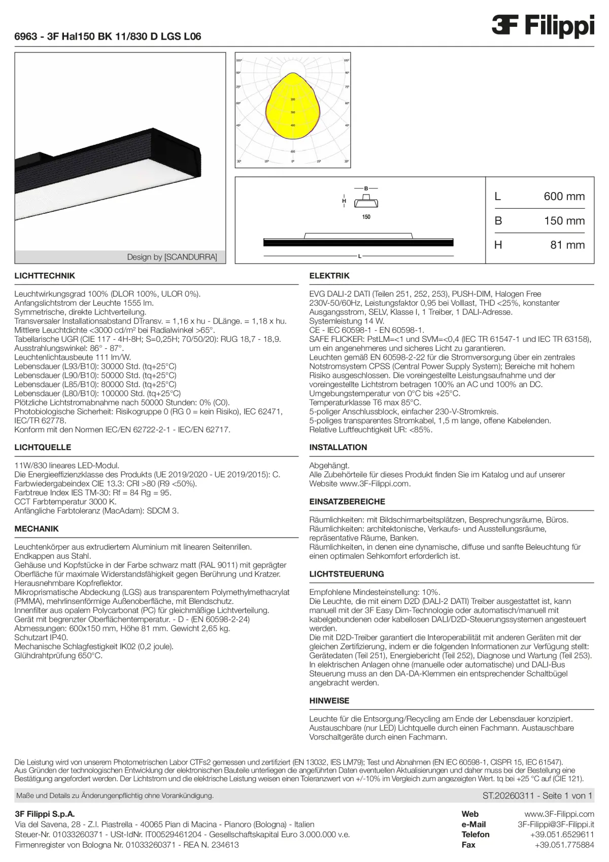 6963 - 3F Hal150 BK 11-830 D LGS L06 - Datasheet - de