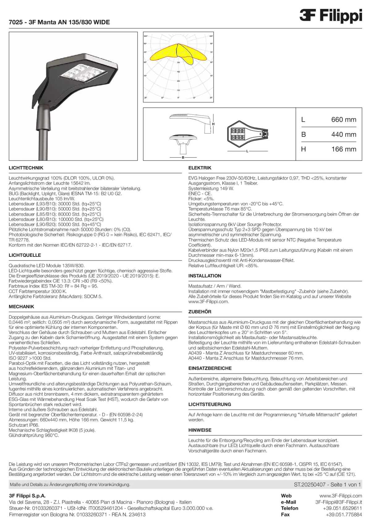 7025 - 3F Manta AN 135-830 WIDE - Datasheet - de