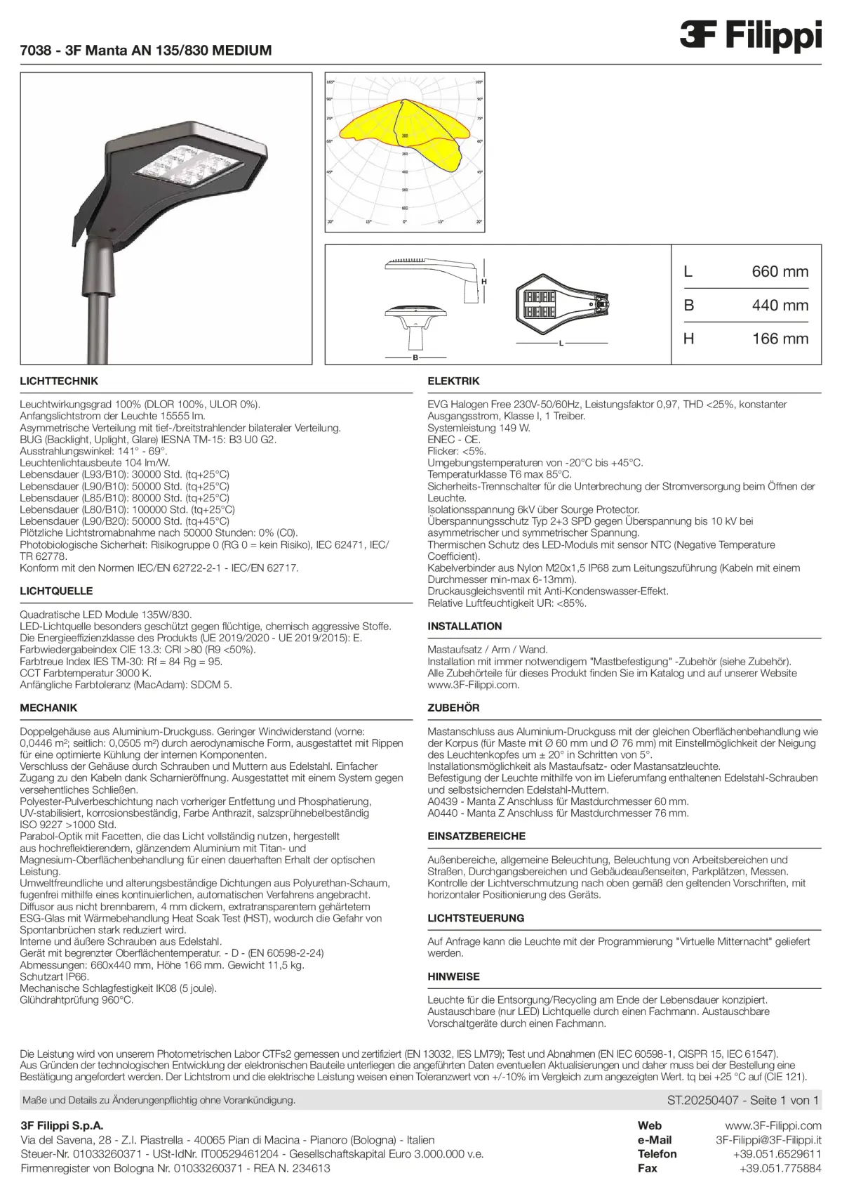 7038 - 3F Manta AN 135-830 MEDIUM - Datasheet - de