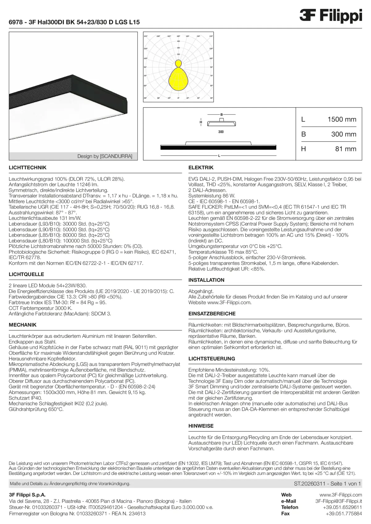 6978 - 3F Hal300DI BK 54+23-830 D LGS L15 - Datasheet - de