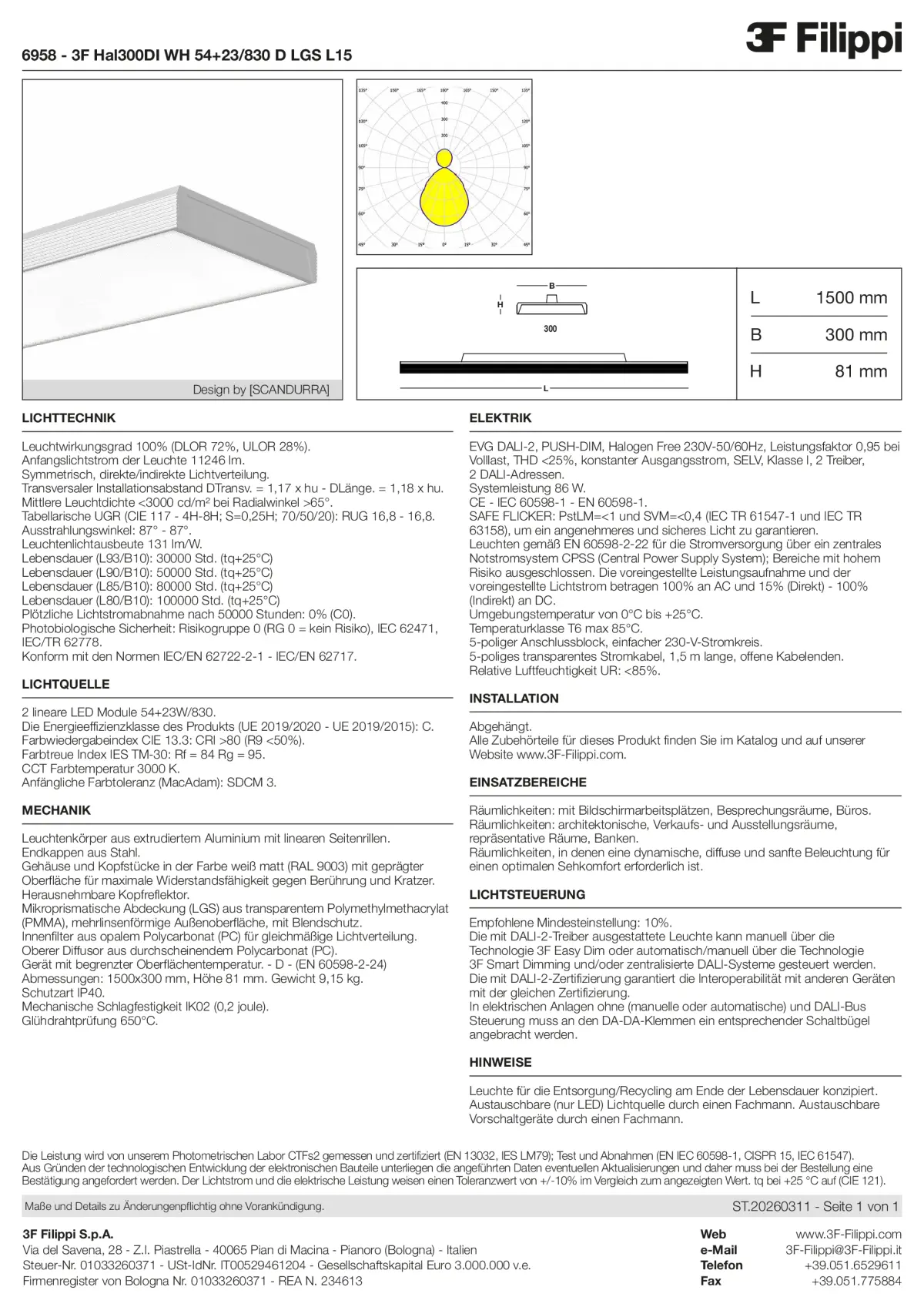 6958 - 3F Hal300DI WH 54+23-830 D LGS L15 - Datasheet - de