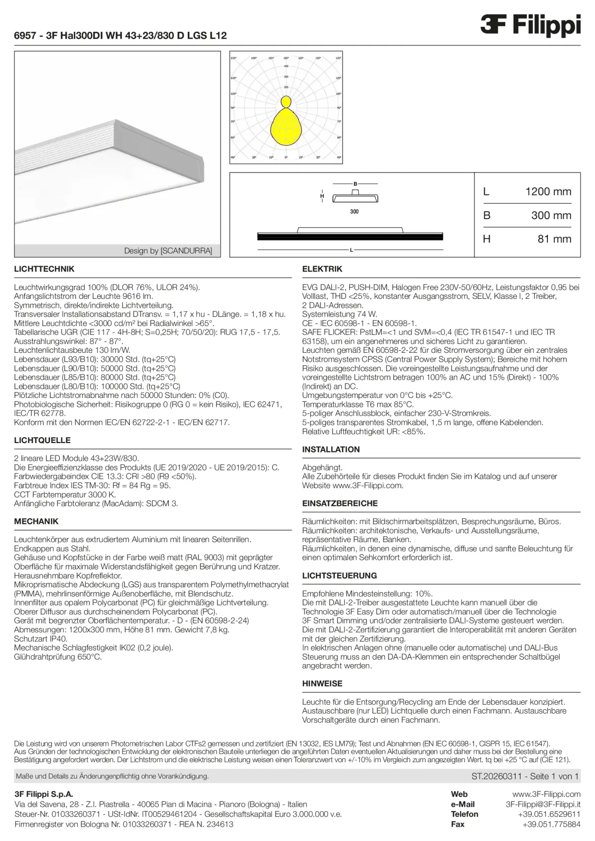 6957 - 3F Hal300DI WH 43+23-830 D LGS L12 - Datasheet - de