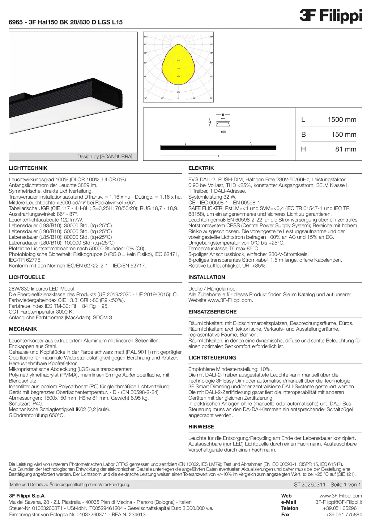 6965 - 3F Hal150 BK 28-830 D LGS L15 - Datasheet - de