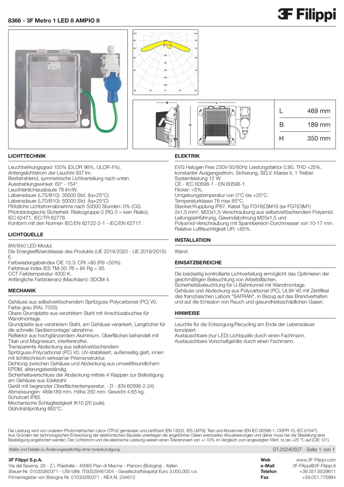 8366 - 3F Metro 1 LED 8 AMPIO II - Datasheet - de