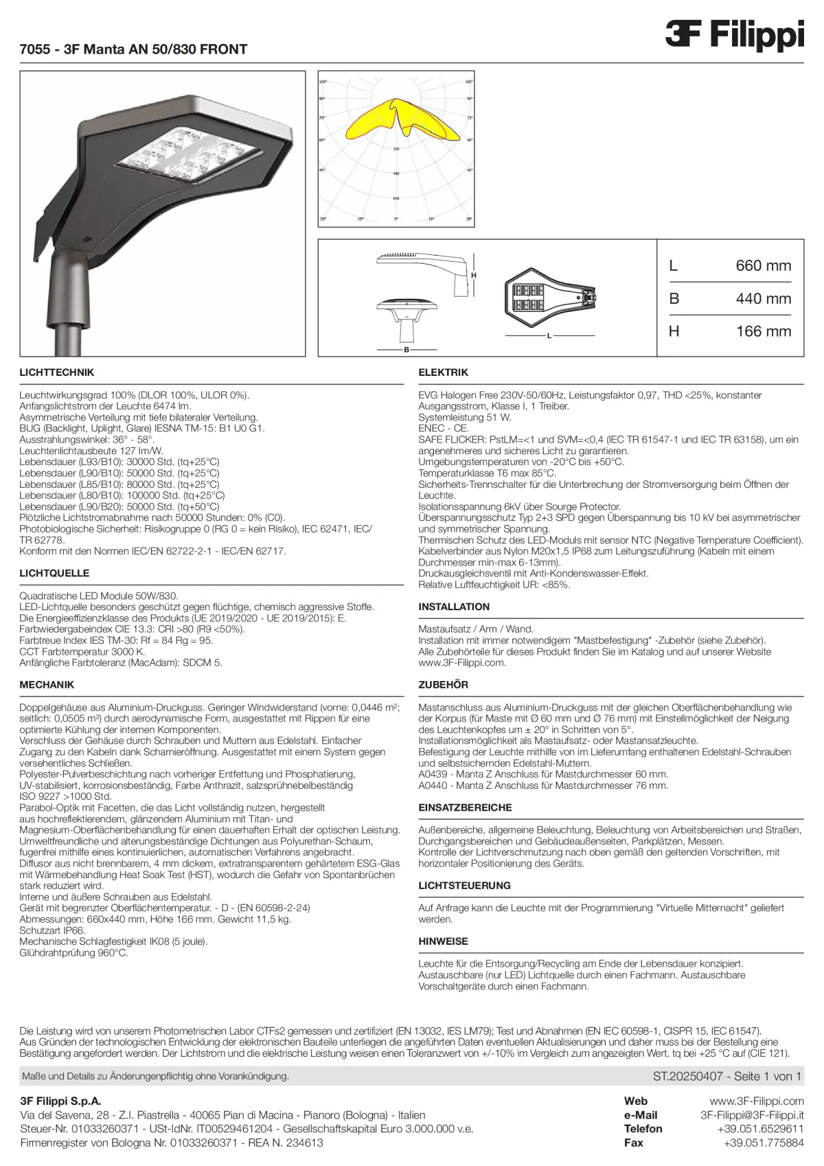 7055 - 3F Manta AN 50-830 FRONT - Datasheet - de