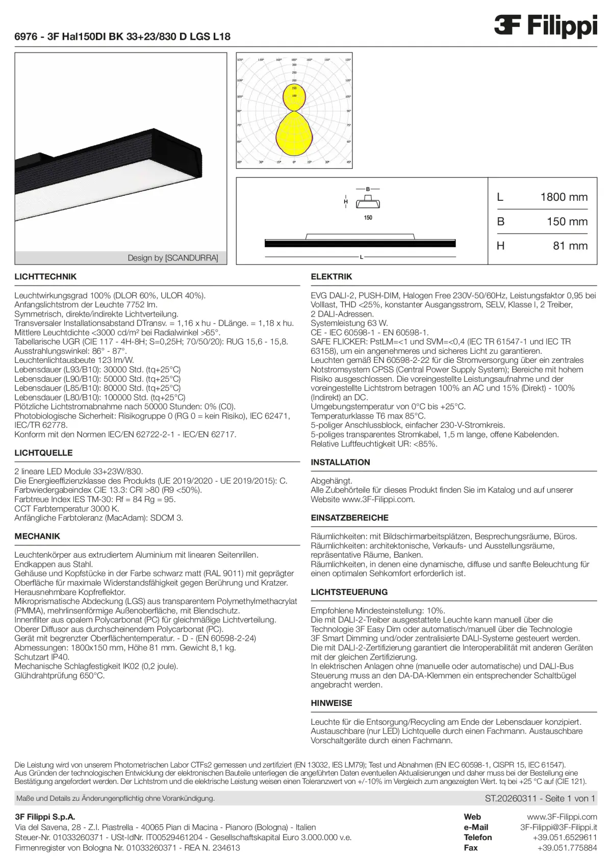 6976 - 3F Hal150DI BK 33+23-830 D LGS L18 - Datasheet - de