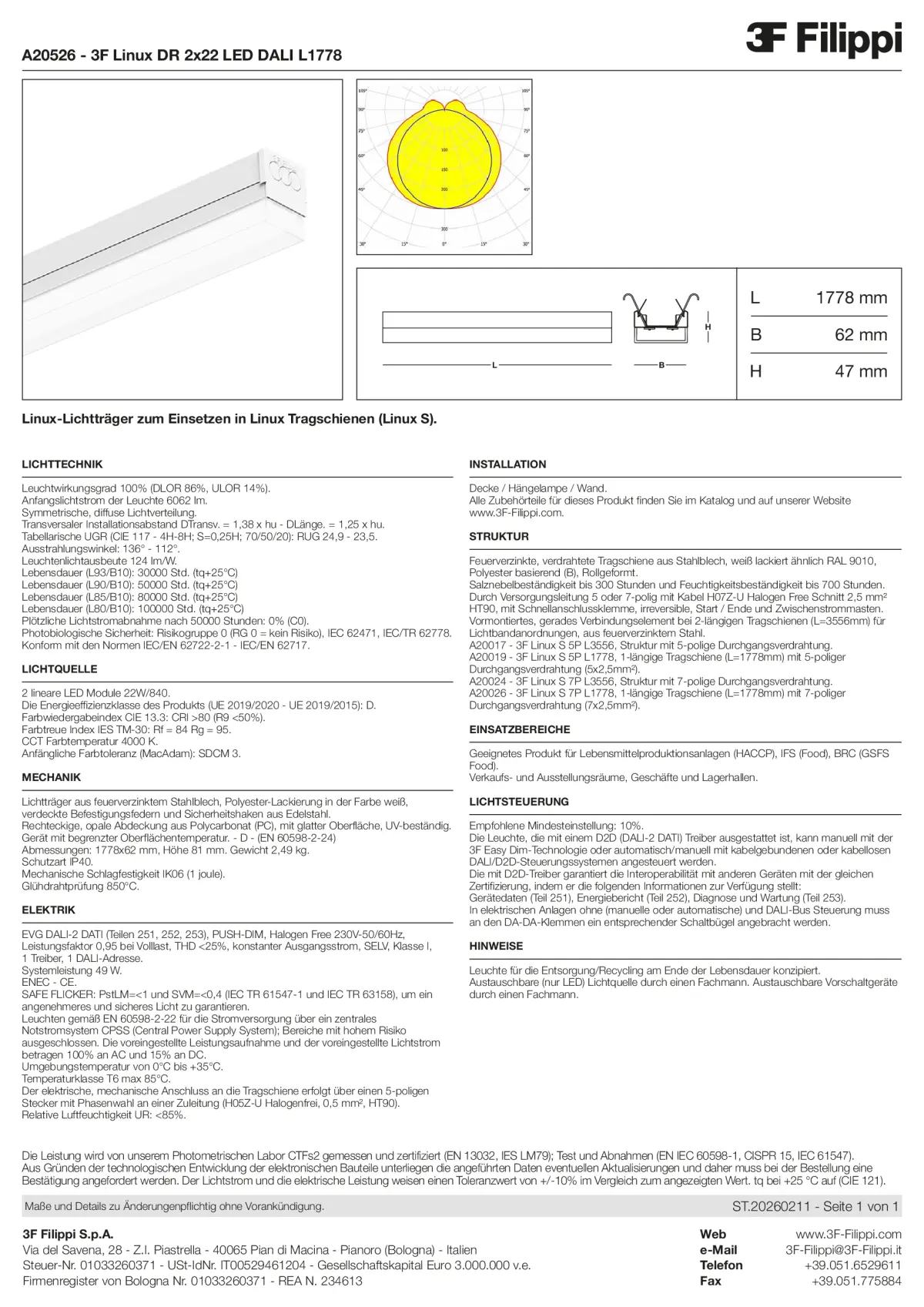 A20526 - 3F Linux DR 2x22 LED DALI L1778 - Datasheet - de
