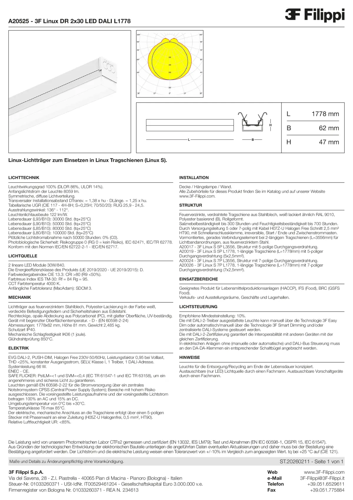 A20525 - 3F Linux DR 2x30 LED DALI L1778 - Datasheet - de