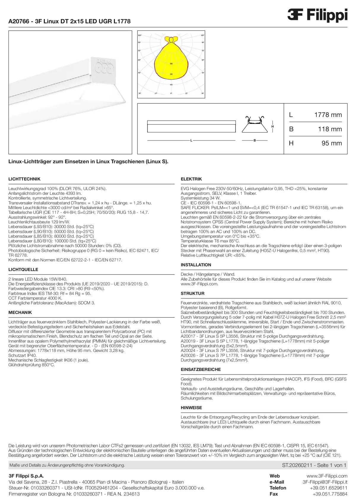 A20766 - 3F Linux DT 2x15 LED UGR L1778 - Datasheet - de