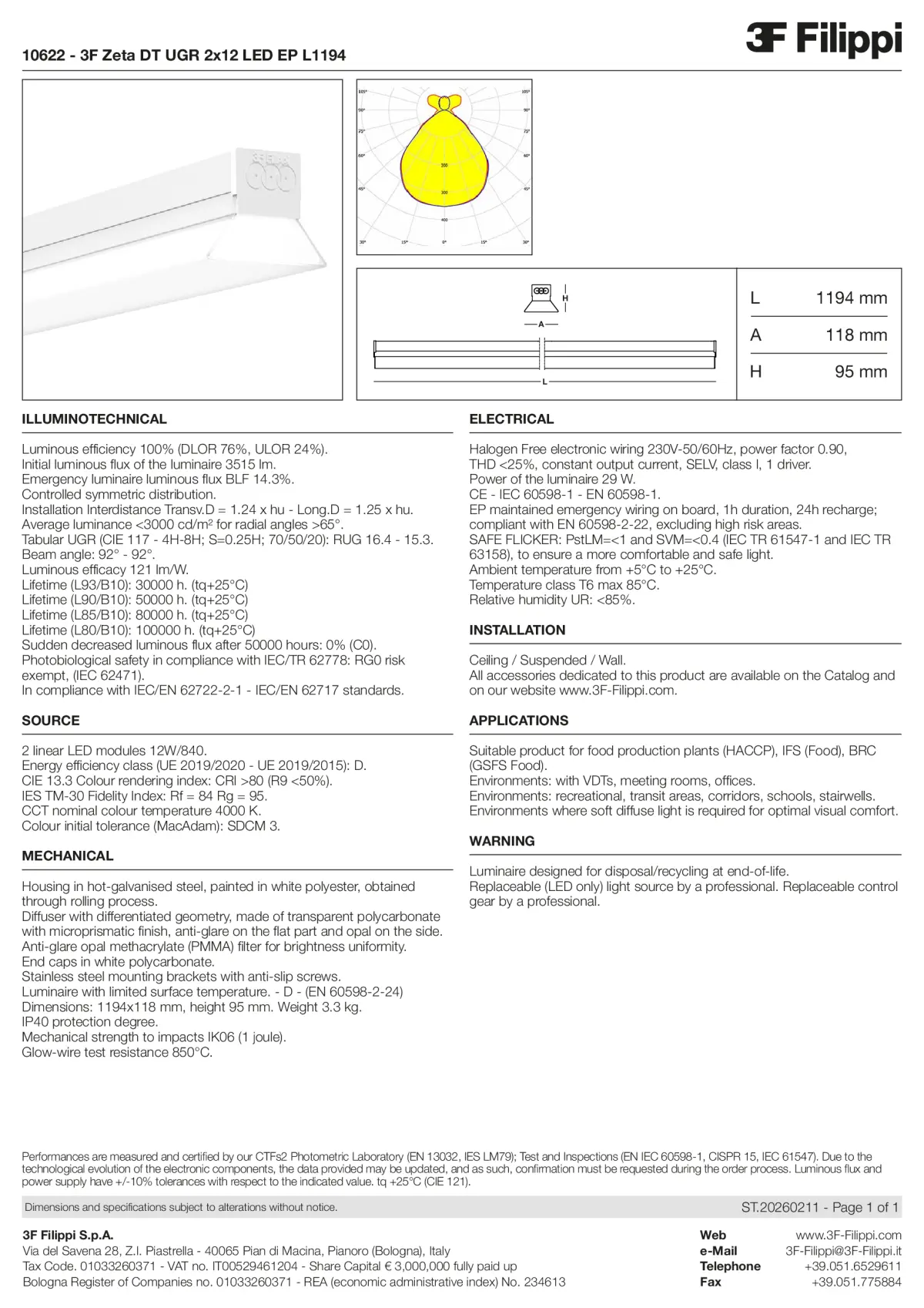10622 - 3F Zeta DT UGR 2x12 LED EP L1194 - Datasheet - en