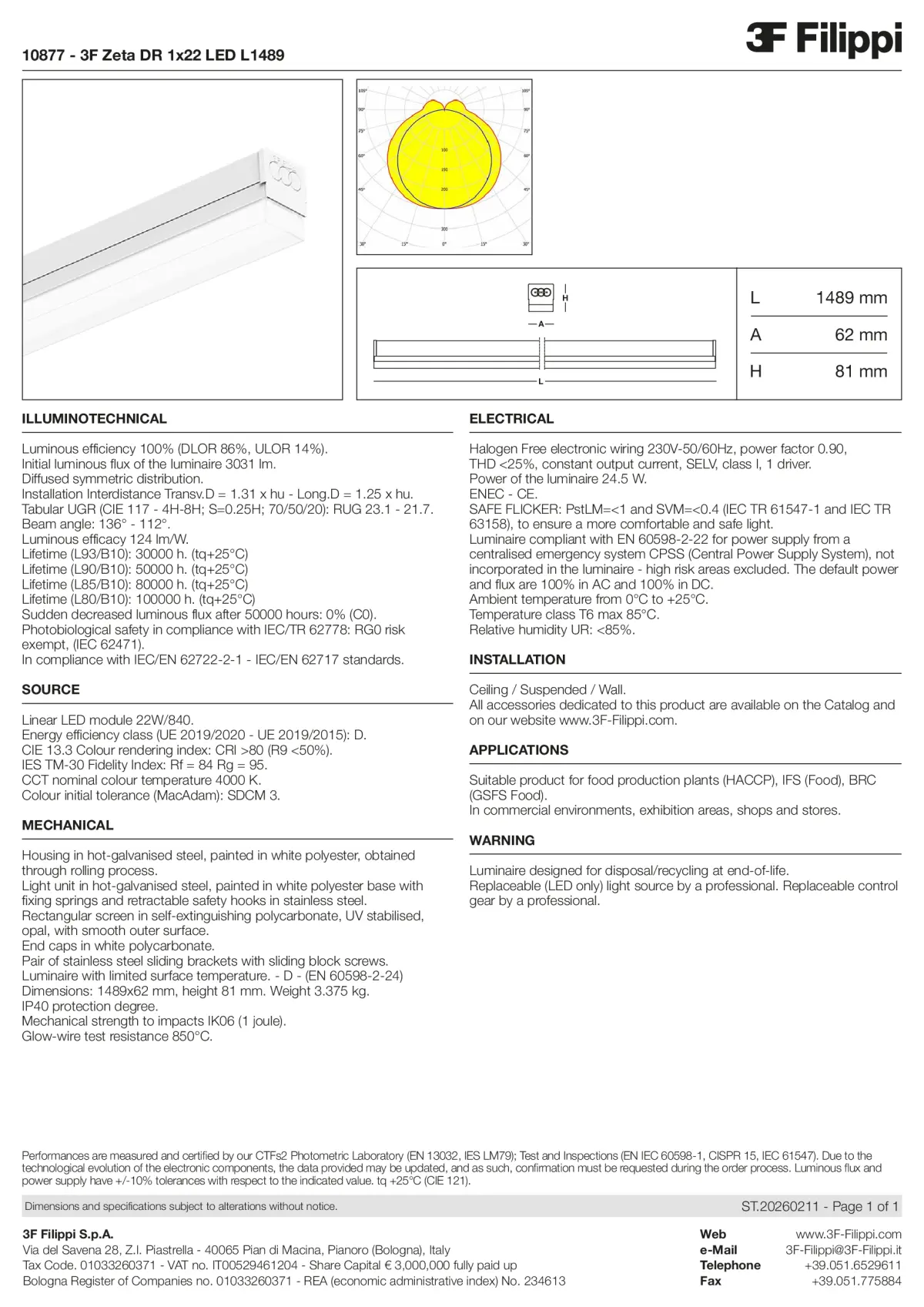 10877 - 3F Zeta DR 1x22 LED L1489 - Datasheet - en