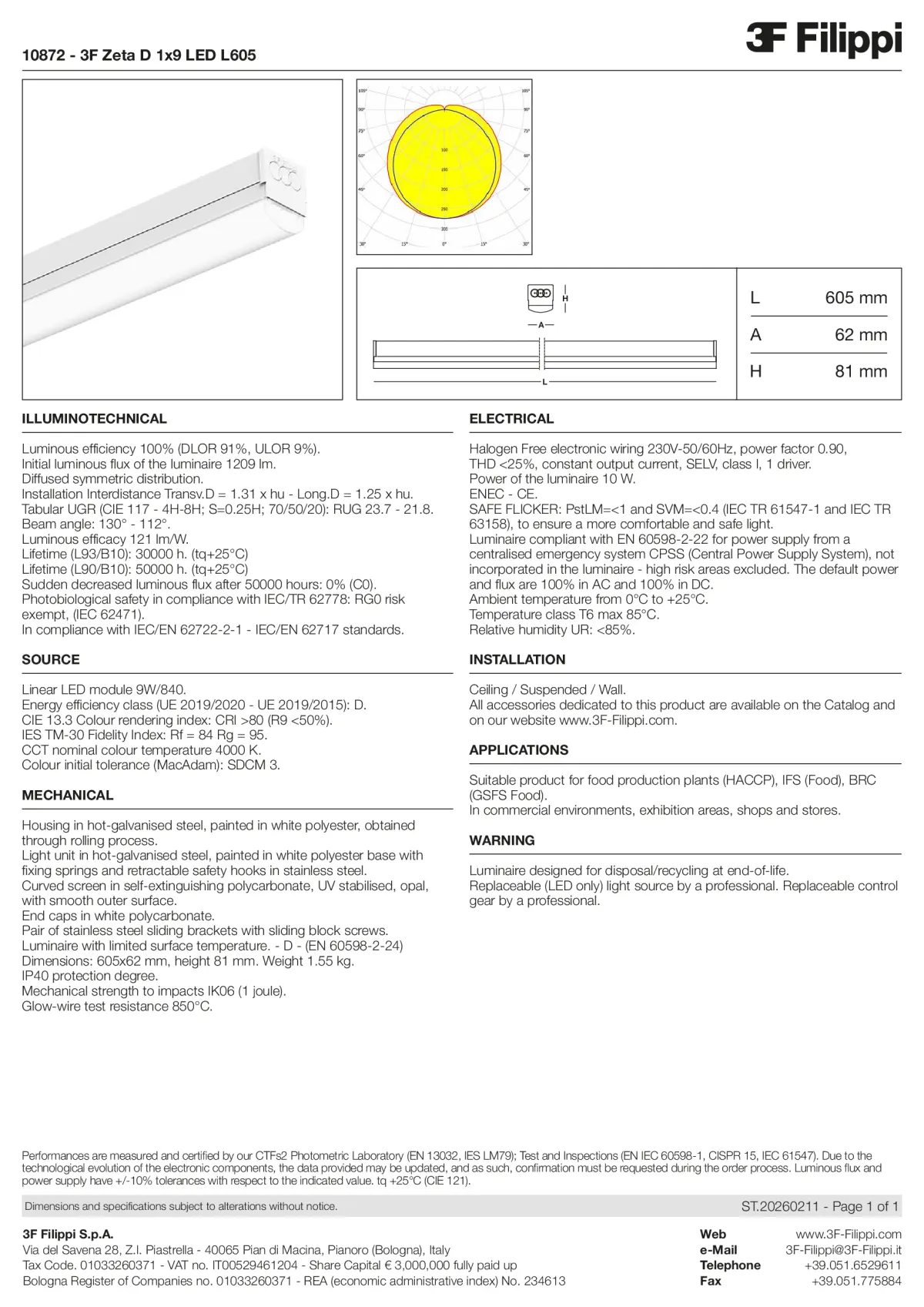 10872 - 3F Zeta D 1x9 LED L605 - Datasheet - en