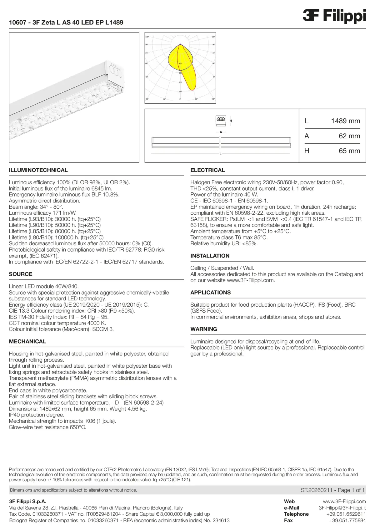 10607 - 3F Zeta L AS 40 LED EP L1489 - Datasheet - en