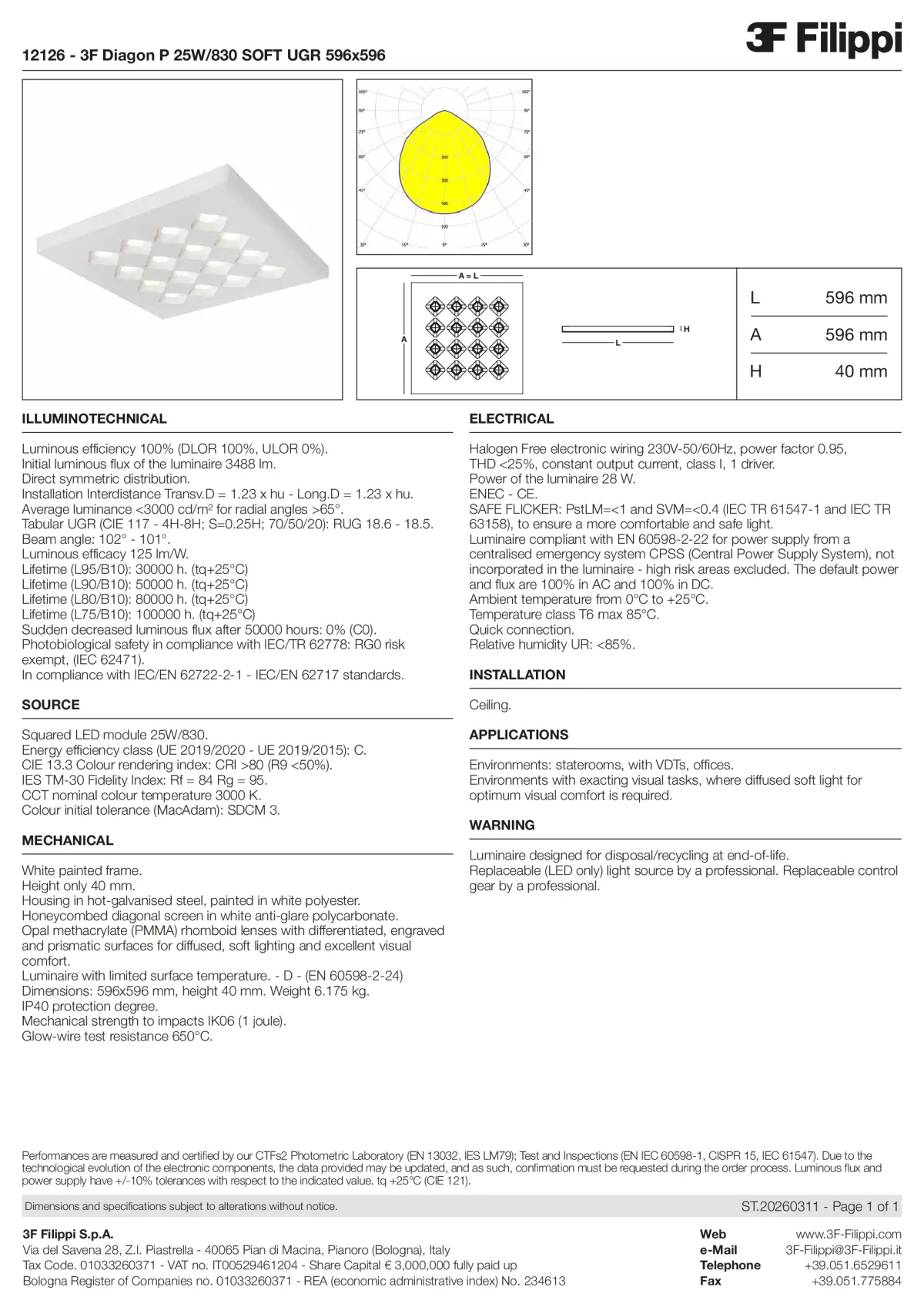 12126 - 3F Diagon P 25W-830 SOFT UGR 596x596 - Datasheet - en