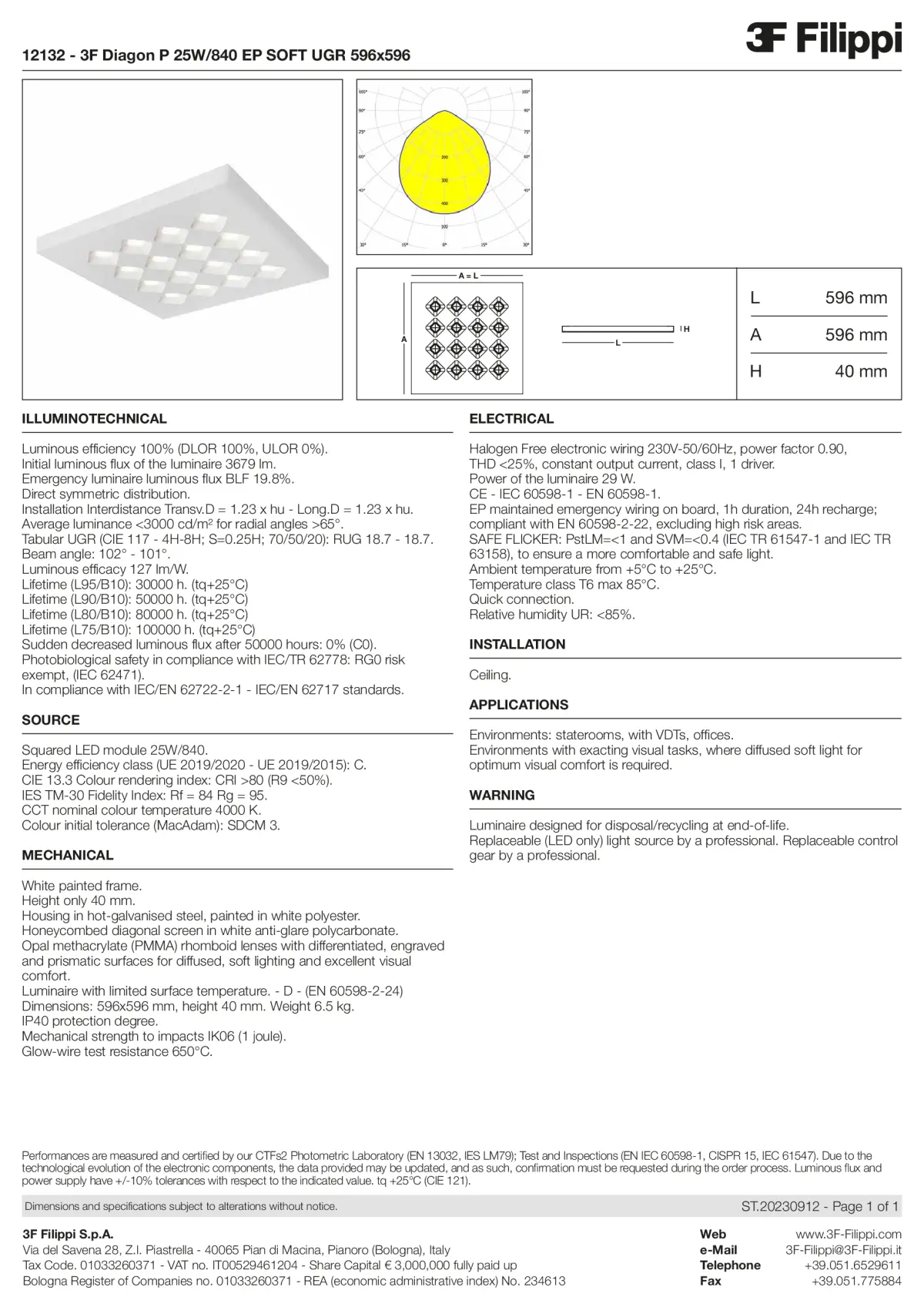 12132 - 3F Diagon P 25W-840 EP SOFT UGR 596x596 - Datasheet - en